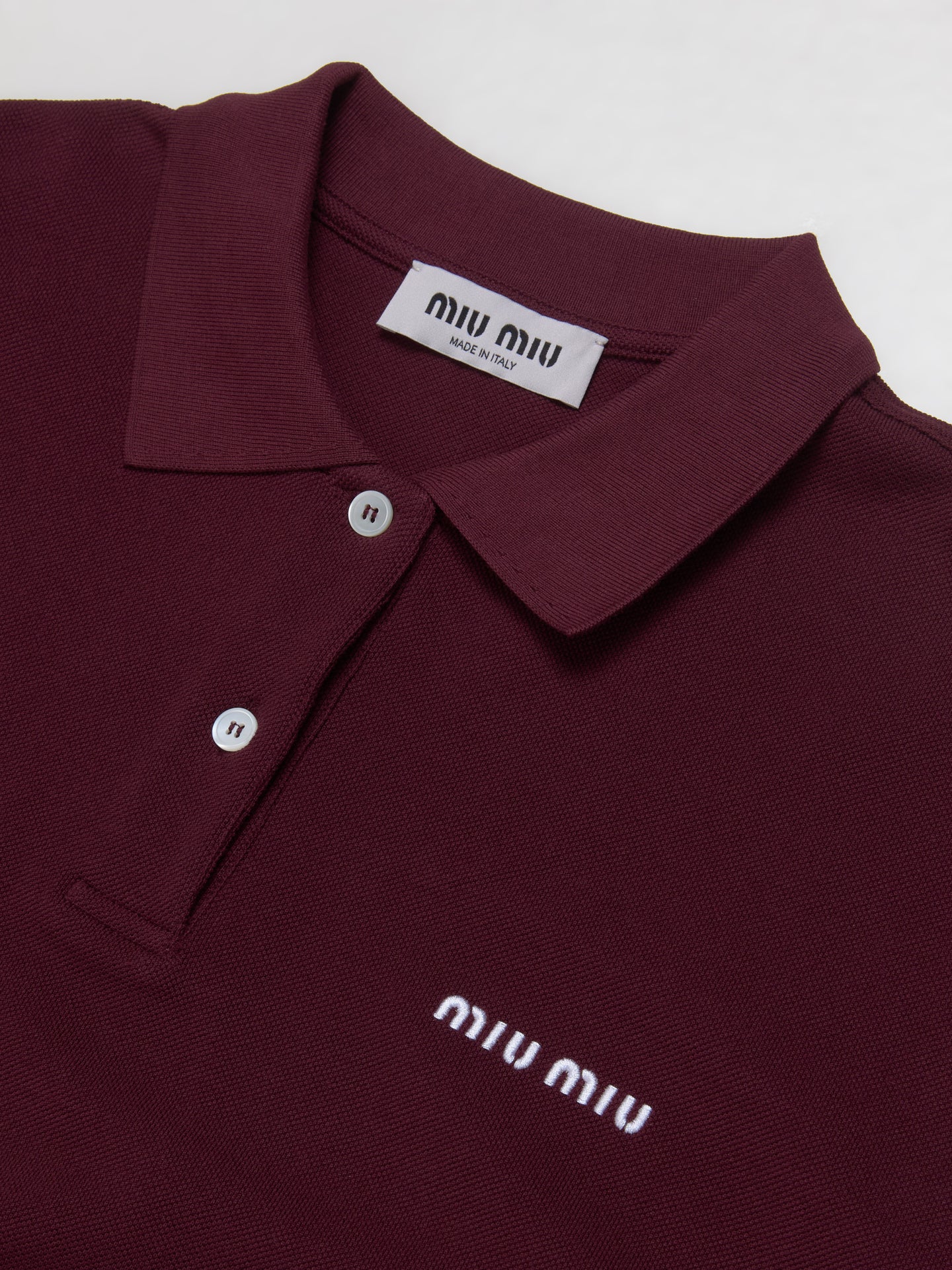 Cotton Piqué Polo Shirt in Burgundy