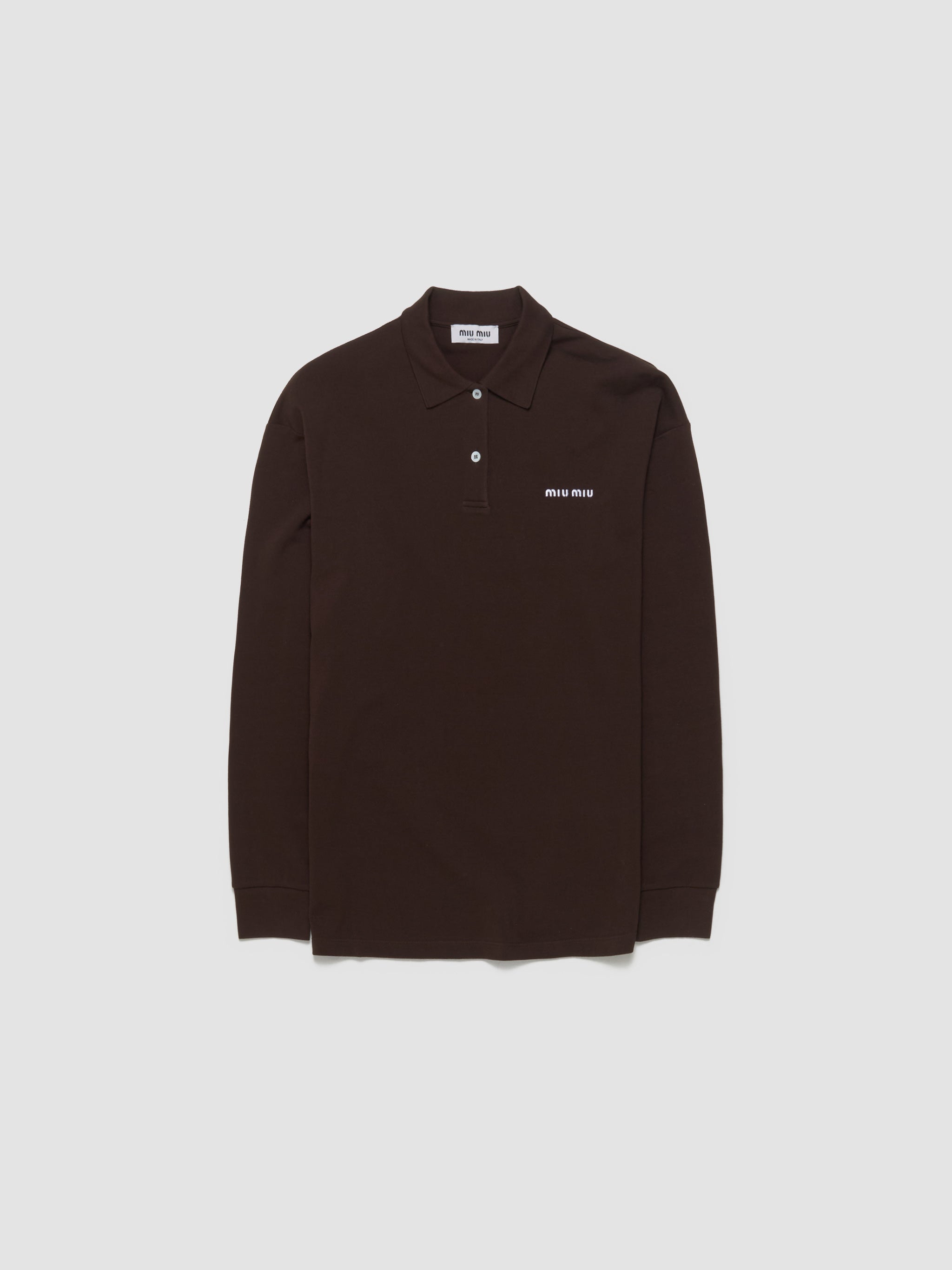 Cotton Piqué Polo Shirt in Brown