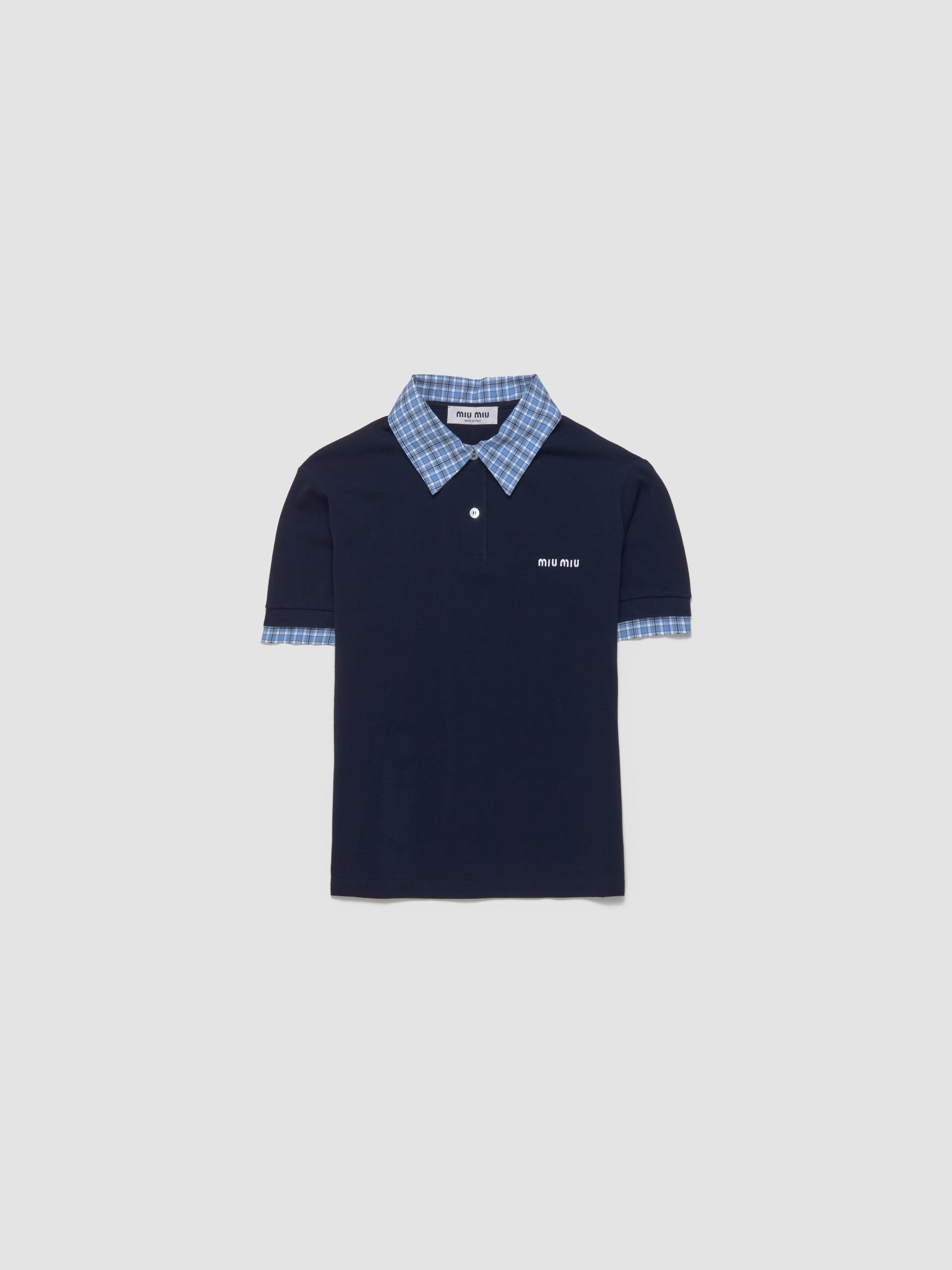 Polo Shirt with Contrast Trims in Blue