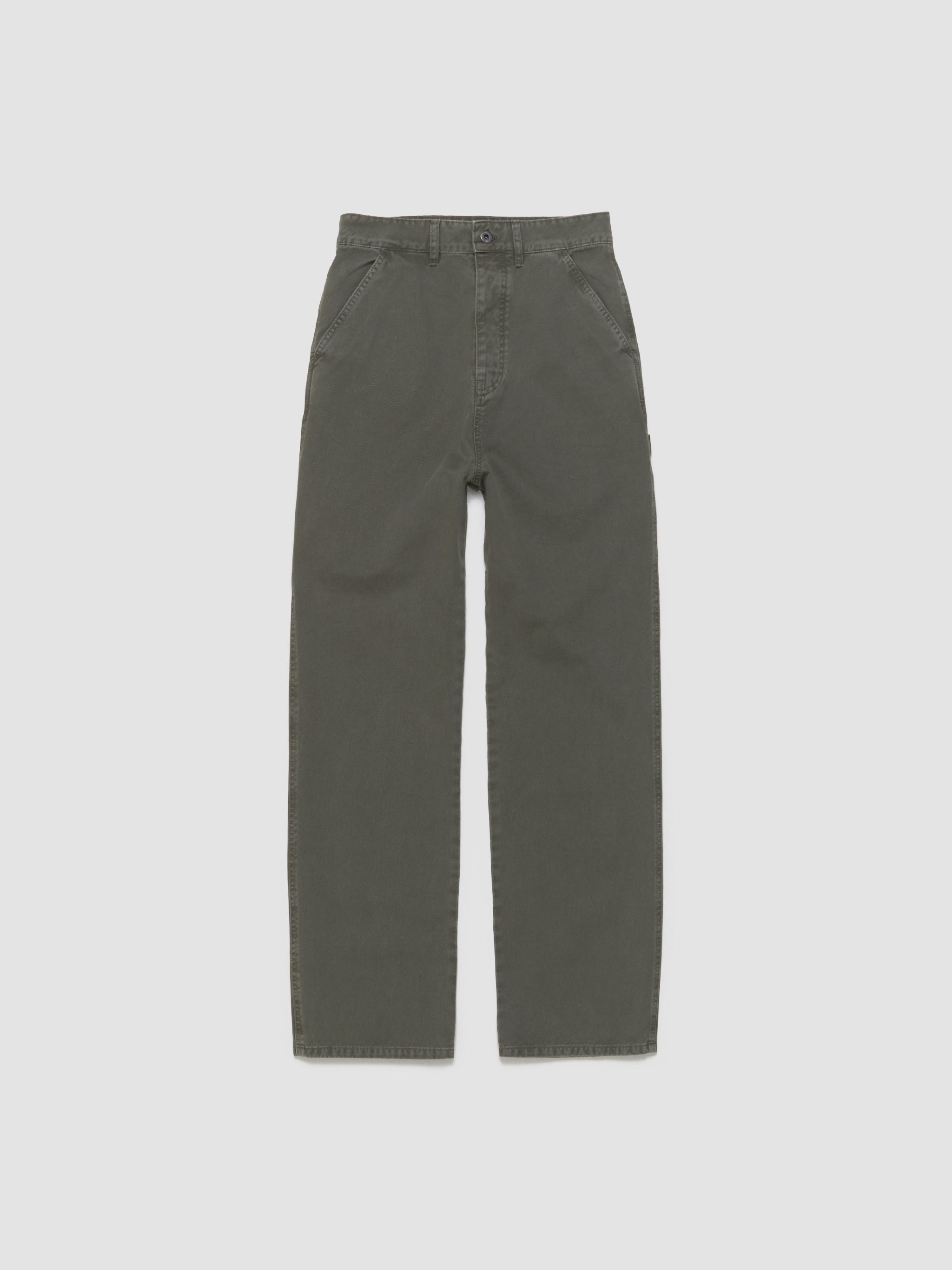 Garment-Dyed Gabardine Pants in Olive