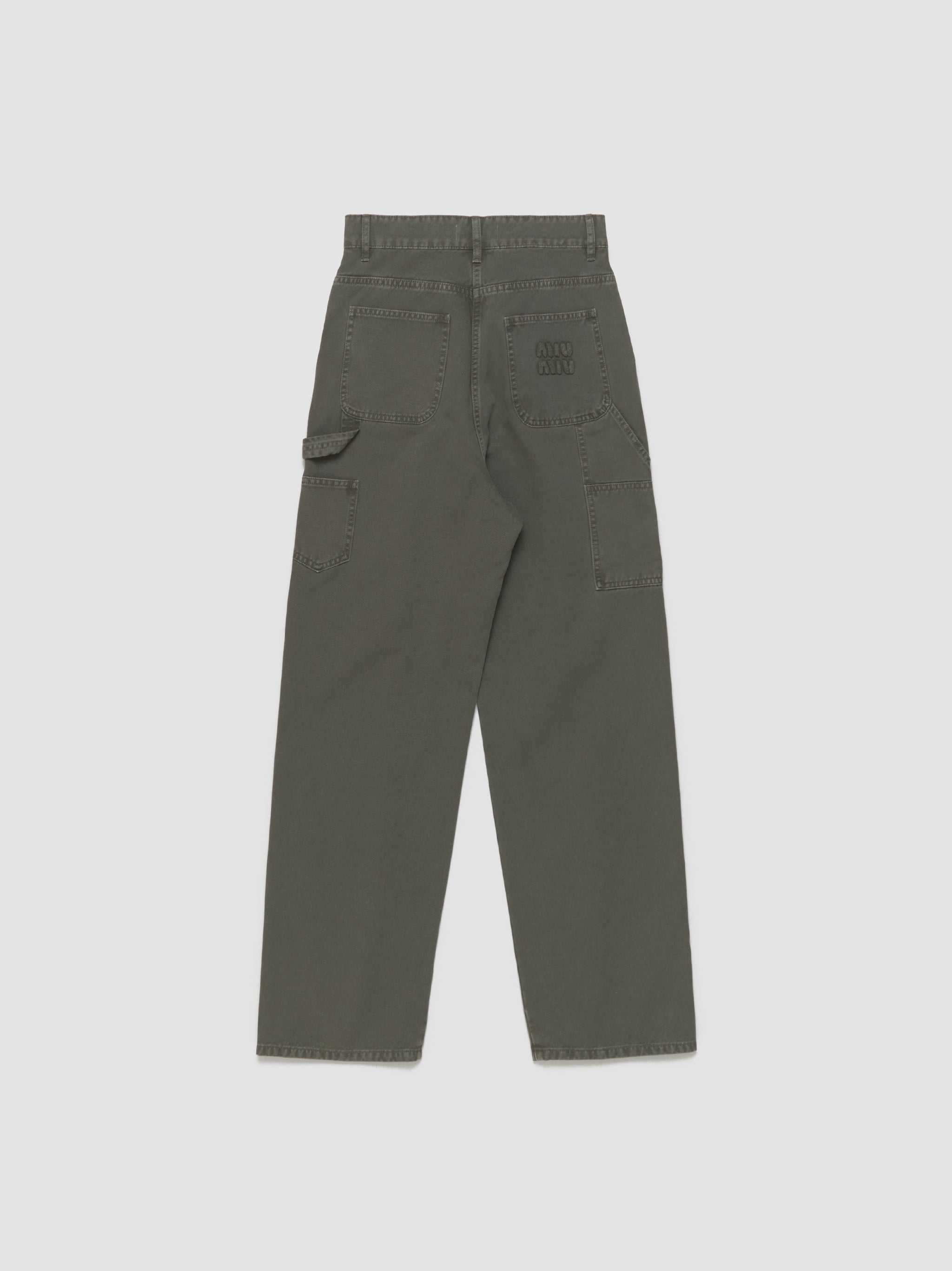 Garment-Dyed Gabardine Pants in Olive