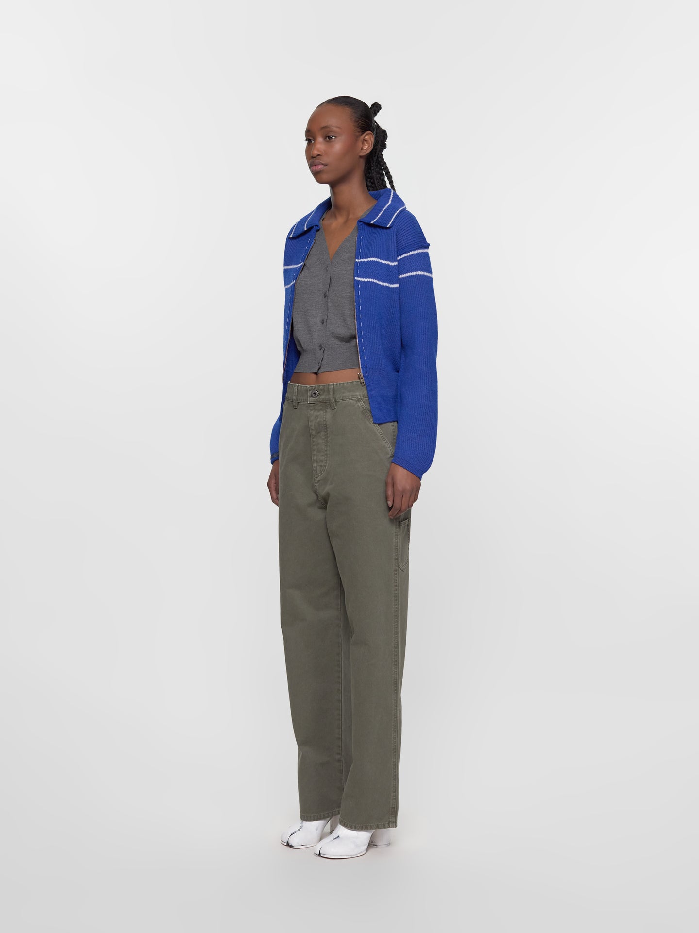 Garment-Dyed Gabardine Pants in Olive