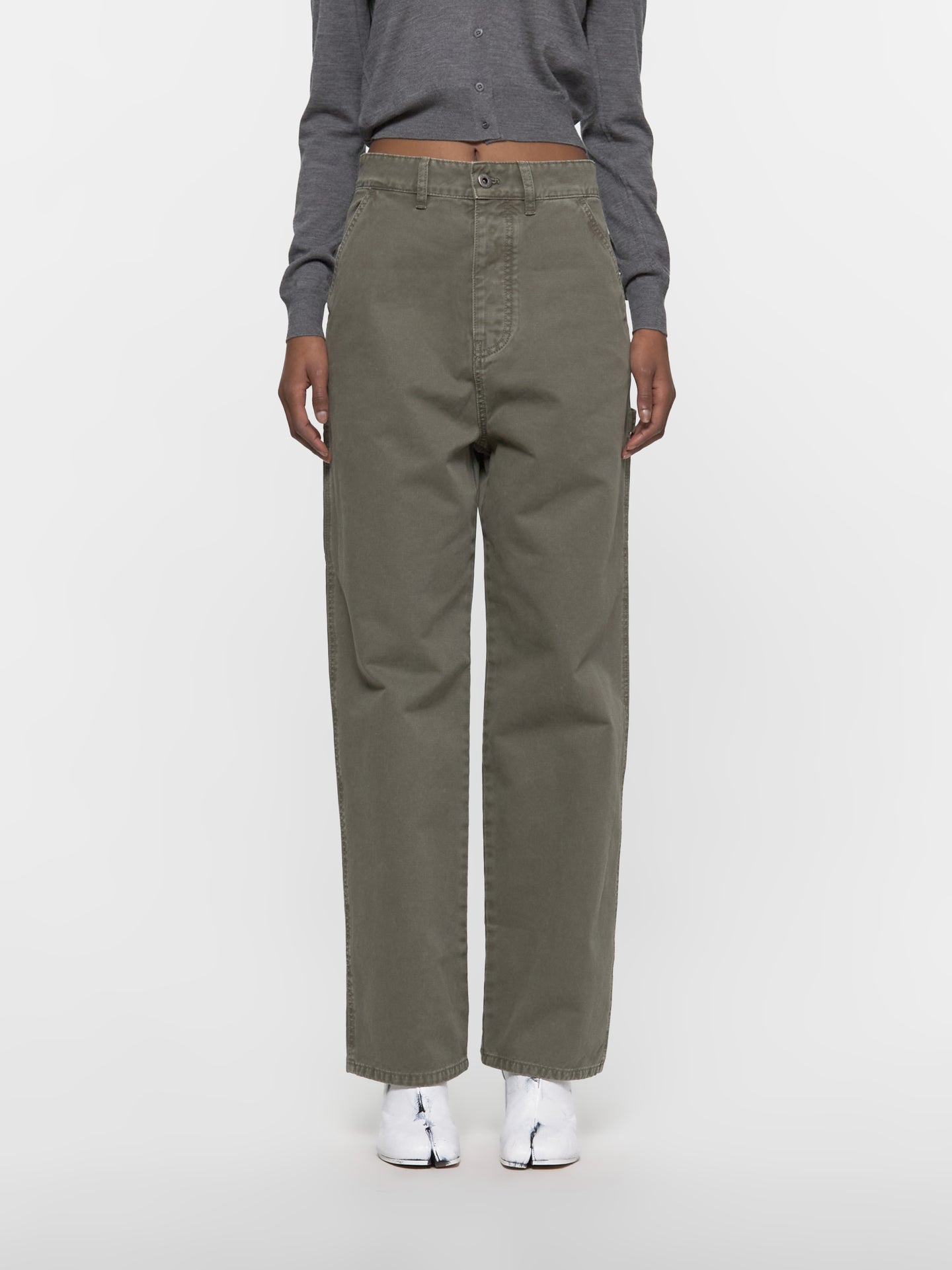 Garment-Dyed Gabardine Pants in Olive