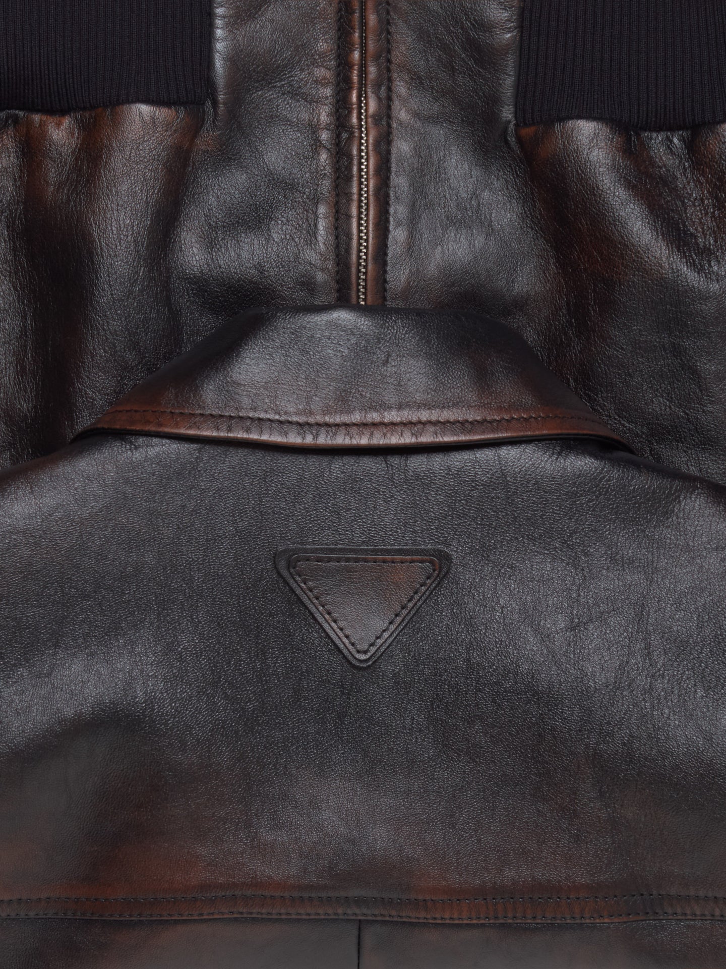 Leather Bomber Jacket in Black