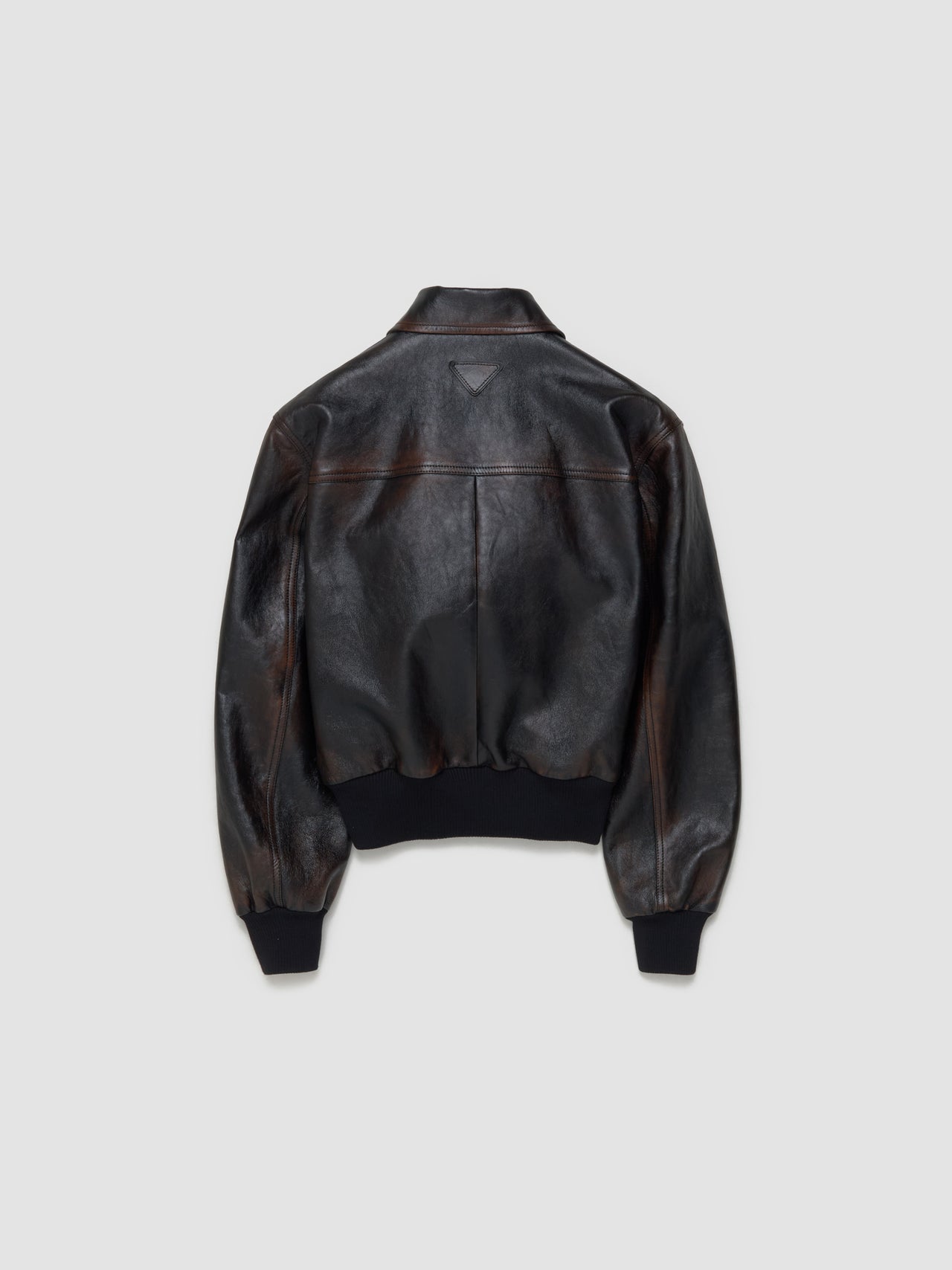 Leather Bomber Jacket in Black