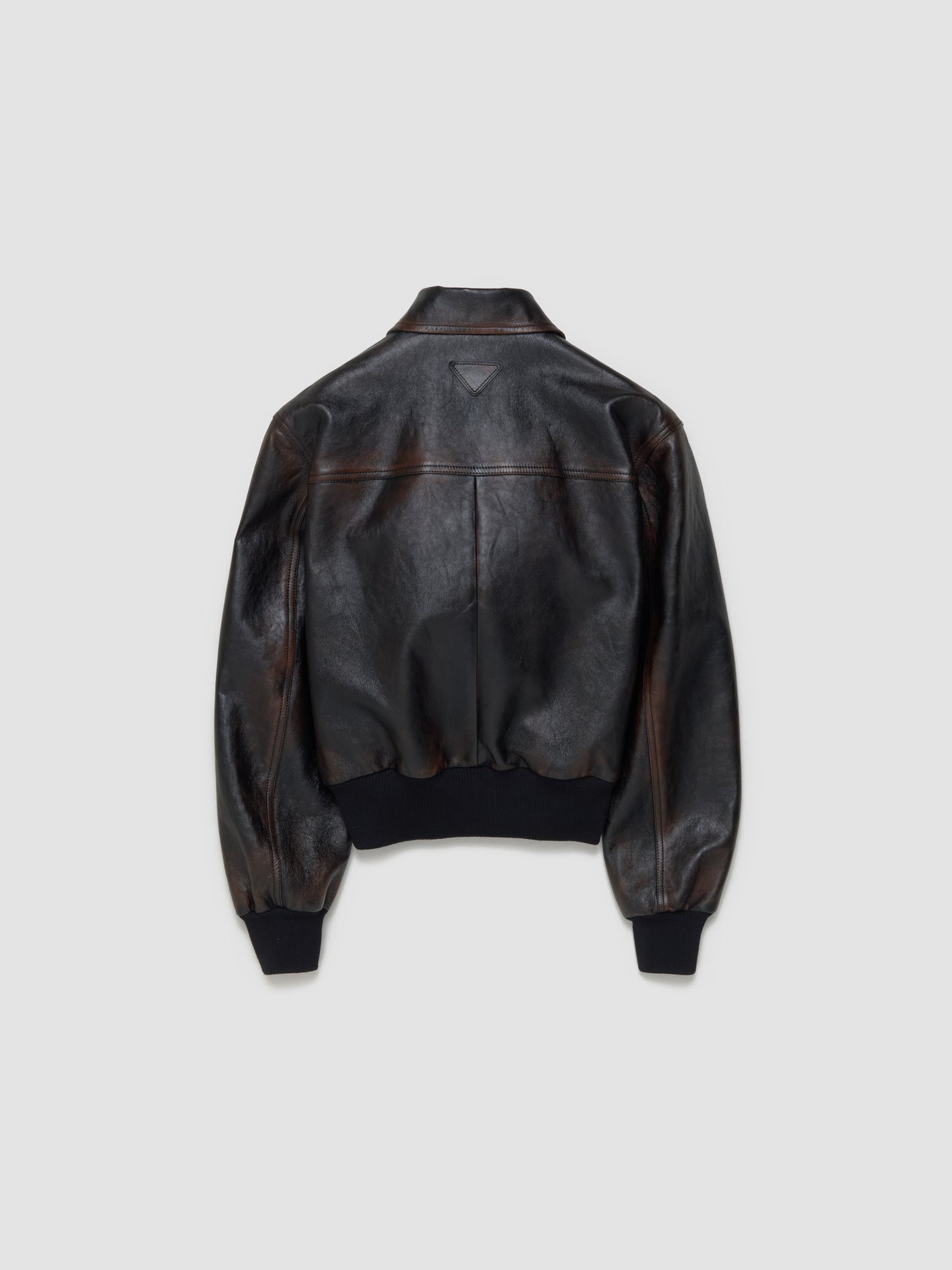 Leather Bomber Jacket in Black