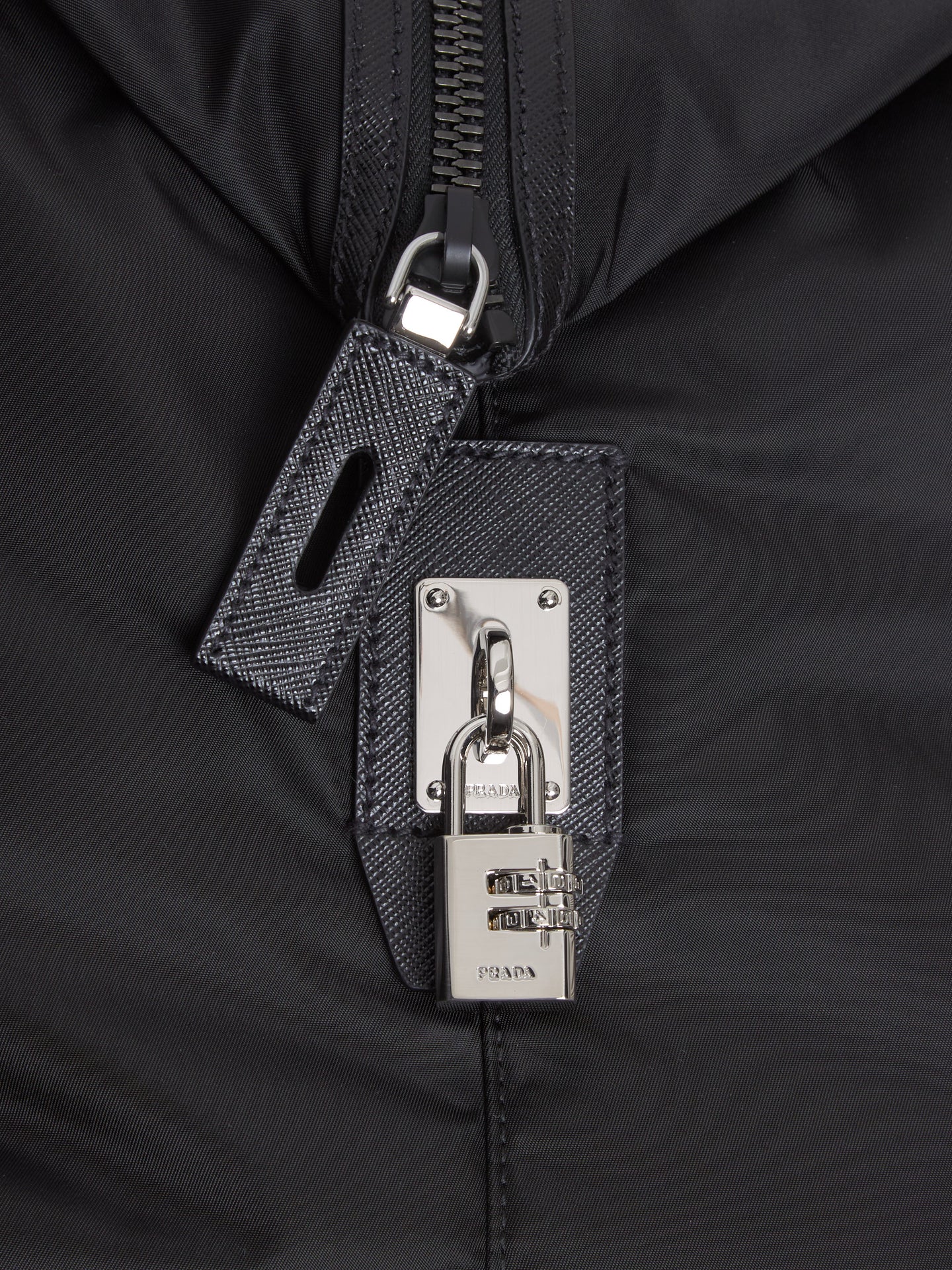 Re-Nylon and Saffiano Leather Travel Bag in Black