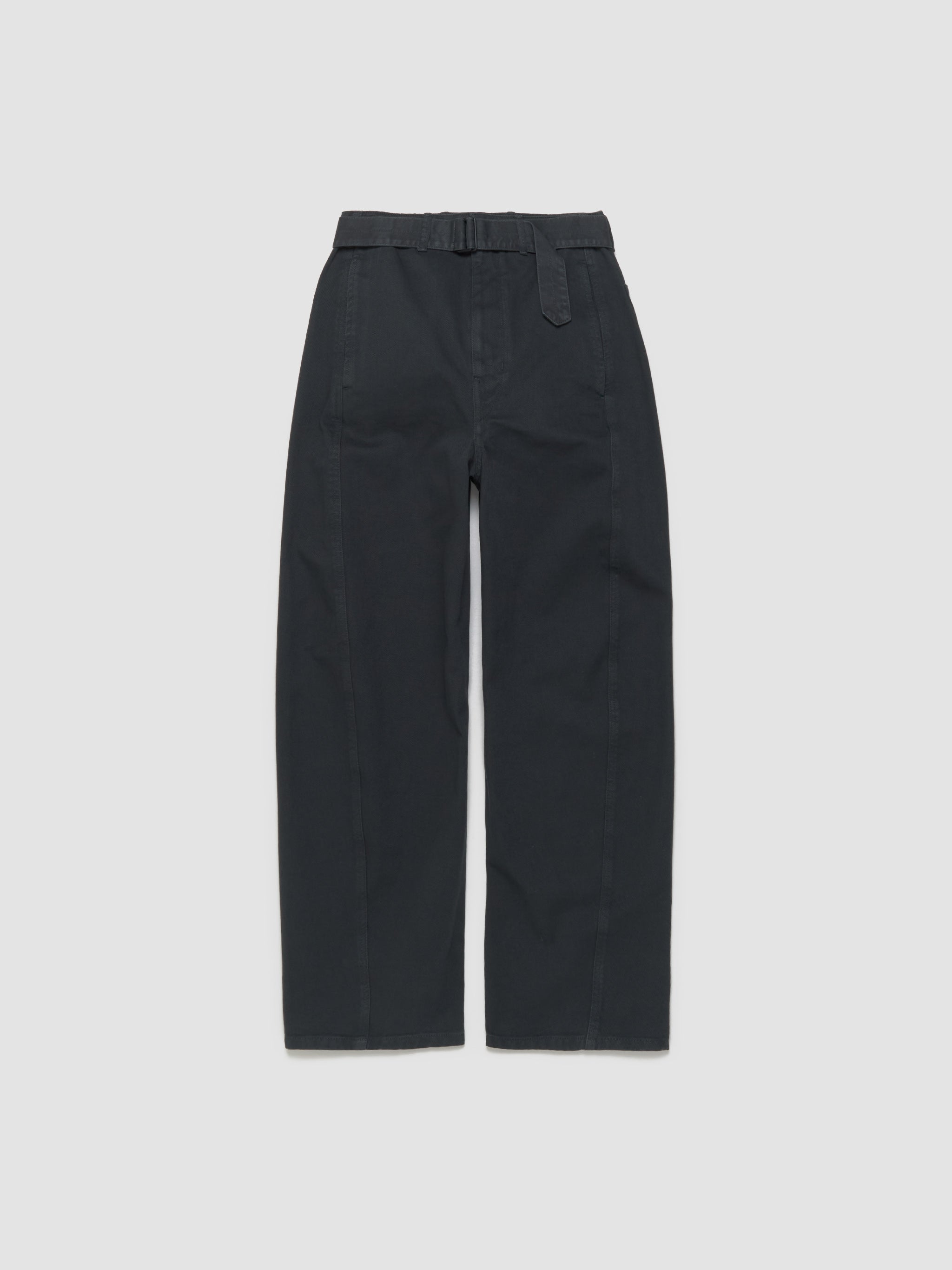 Twisted Belted Pants in Carbon Blue