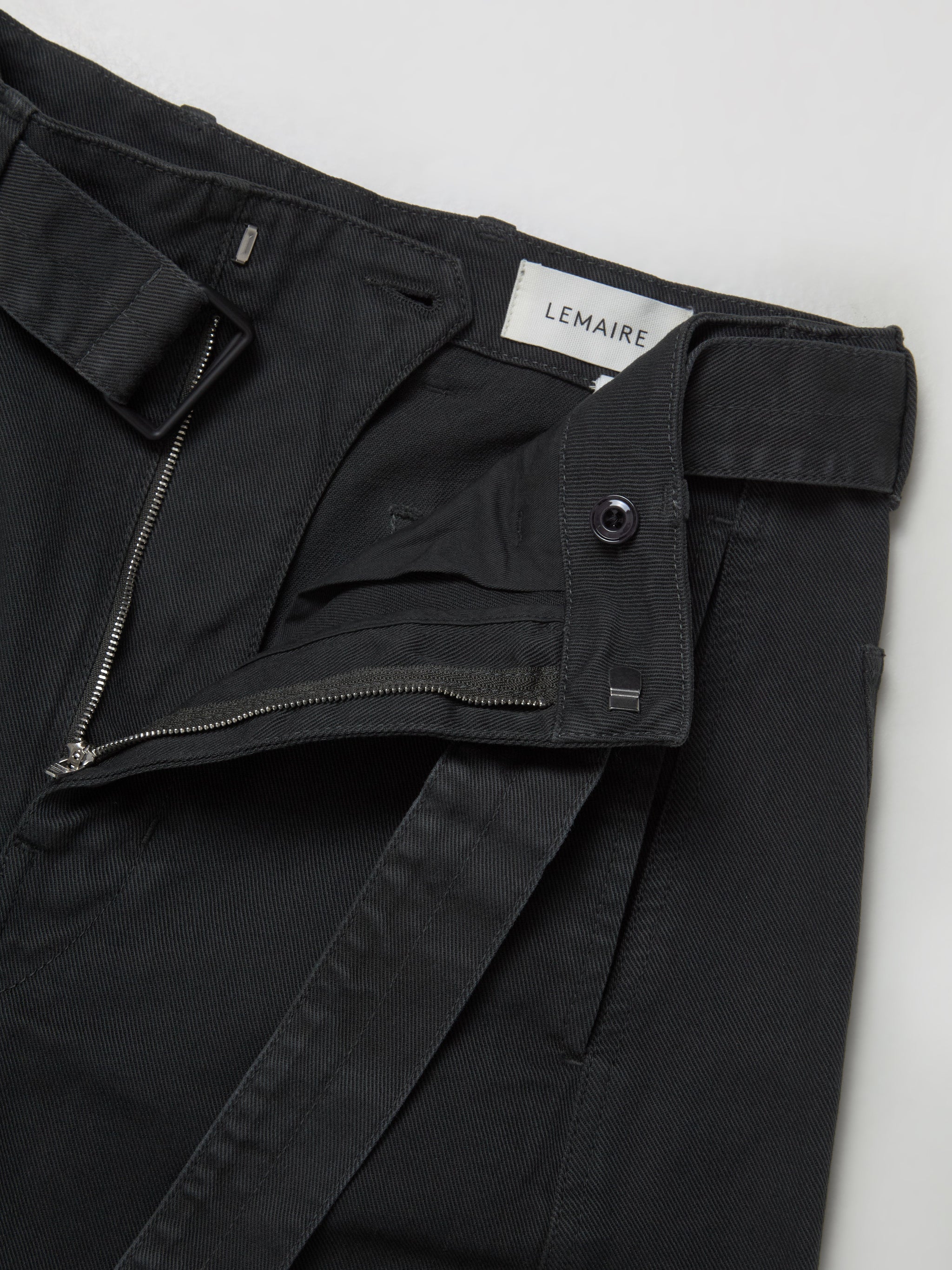 Twisted Belted Pants in Carbon Blue