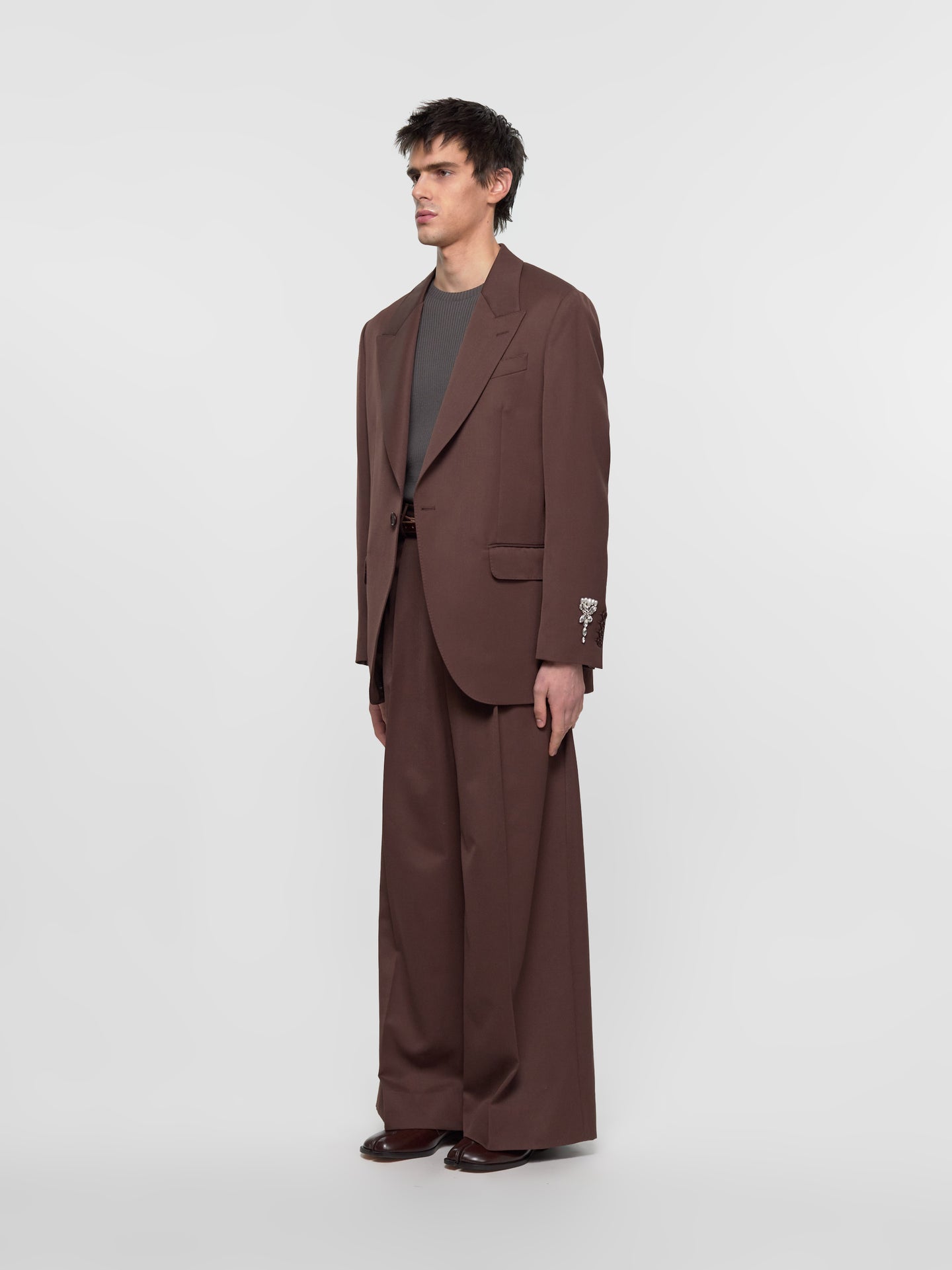 Wide Leg Trousers in Chocolate