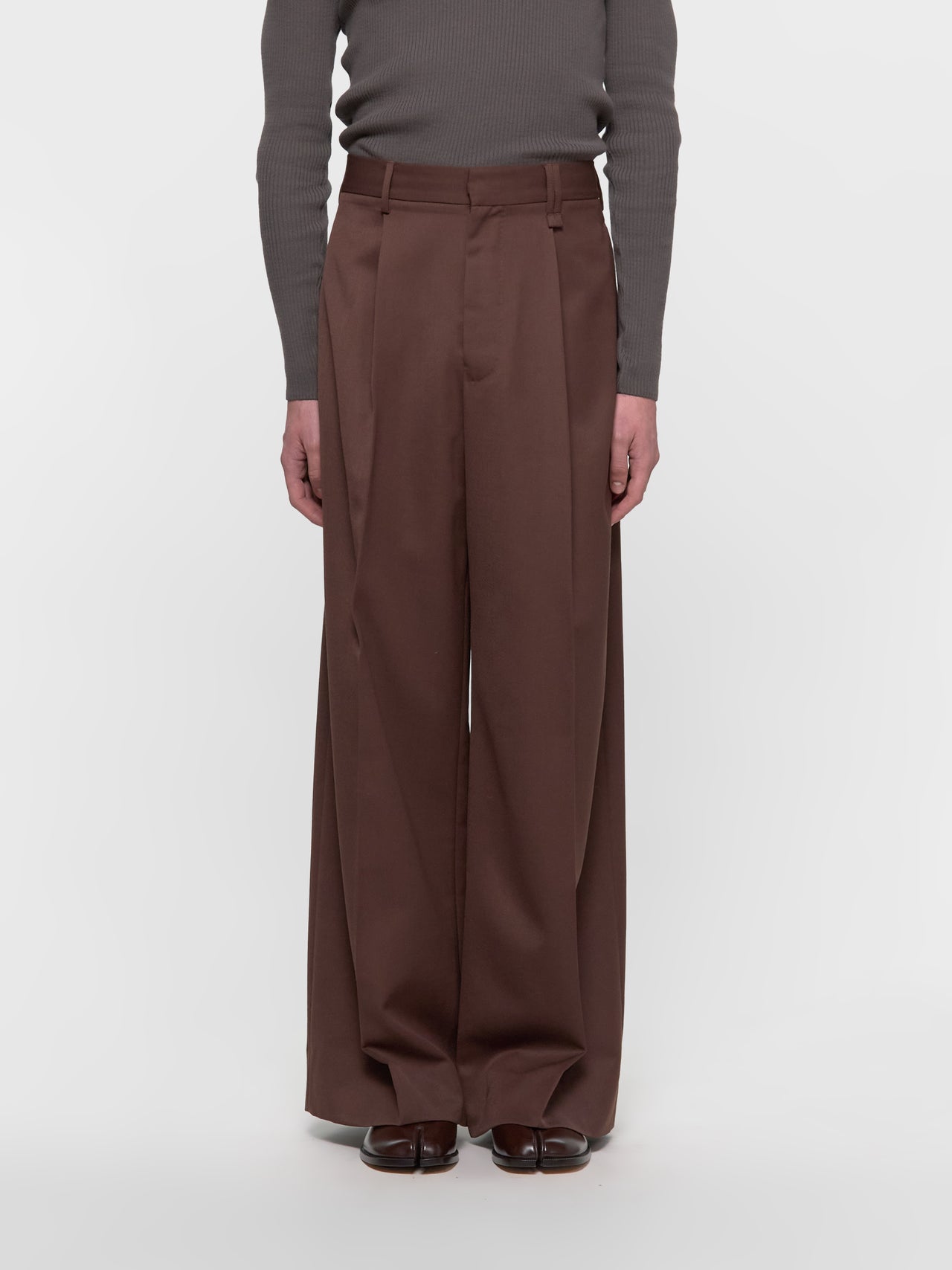 Wide Leg Trousers in Chocolate