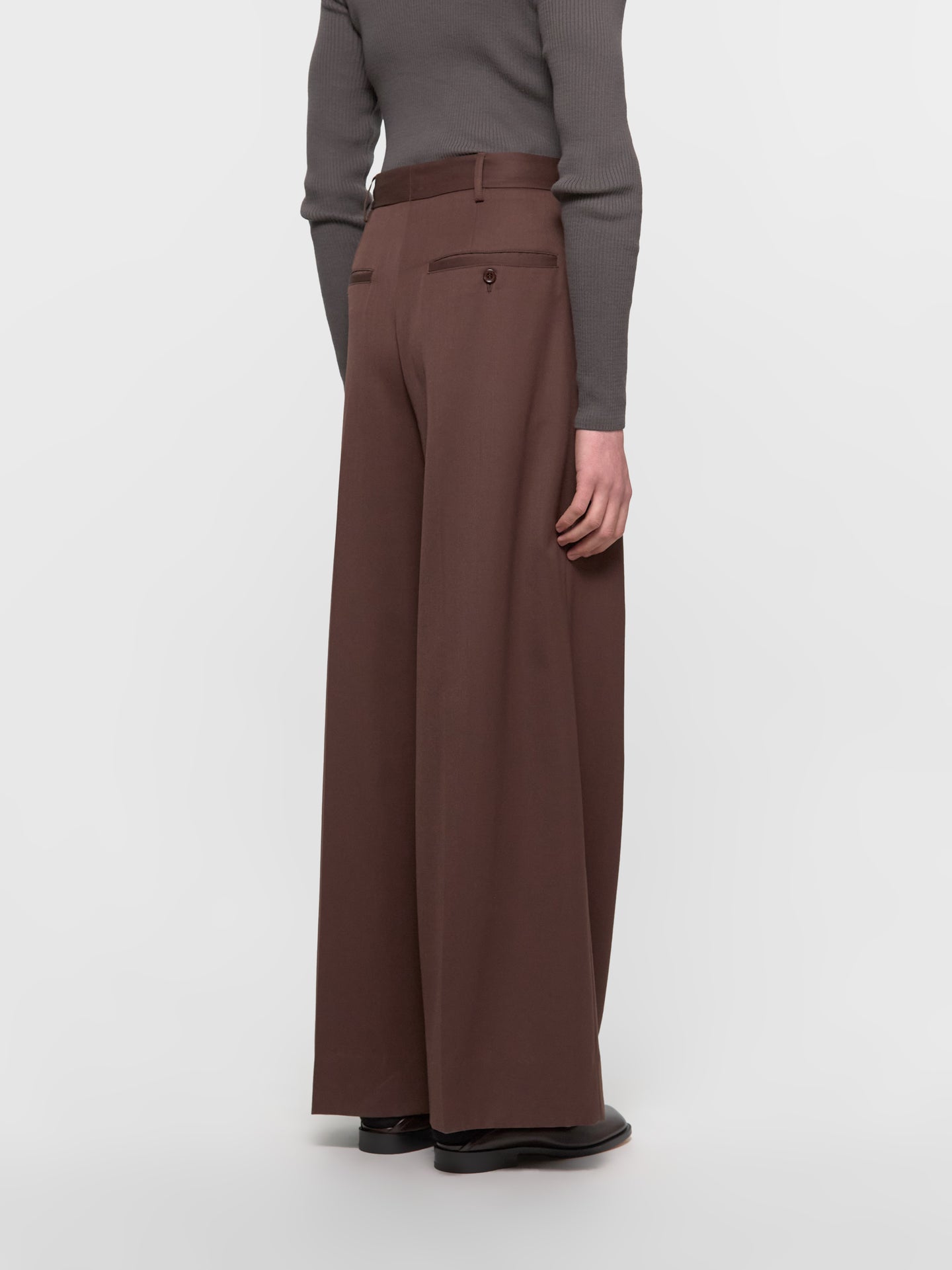 Wide Leg Trousers in Chocolate