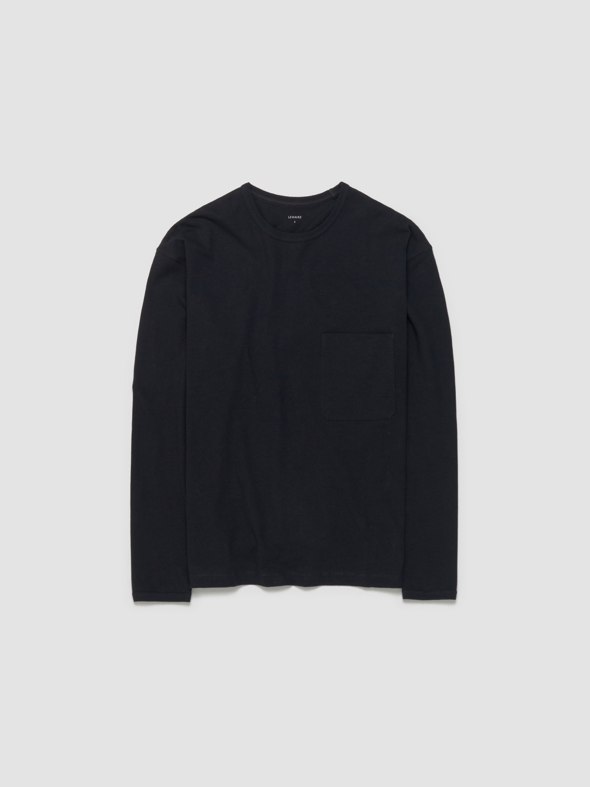 Boxy Longsleeve T-Shirt in Jet Black