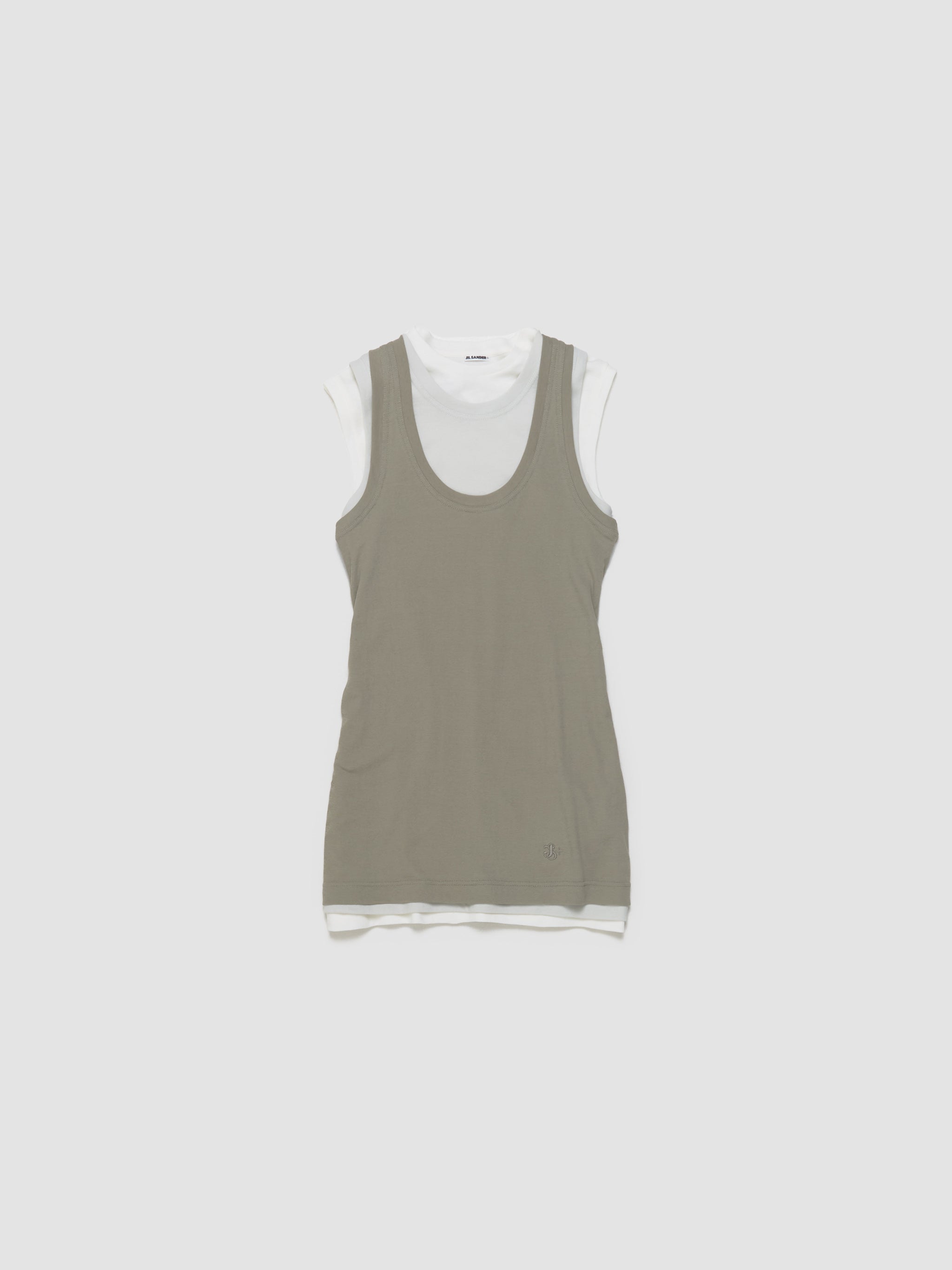 Set of Three Tank Tops in Olive