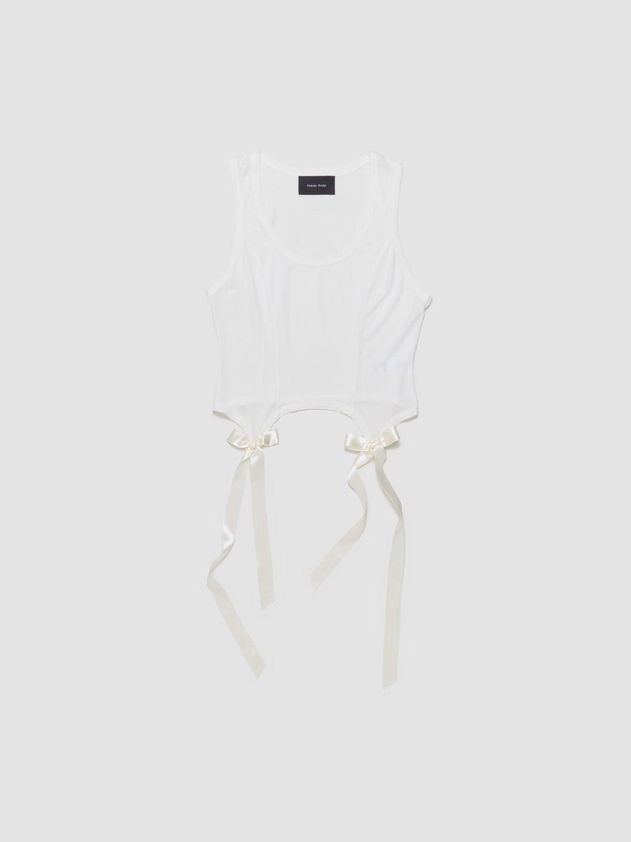 Easy Tank With Bow Tails in Ivory