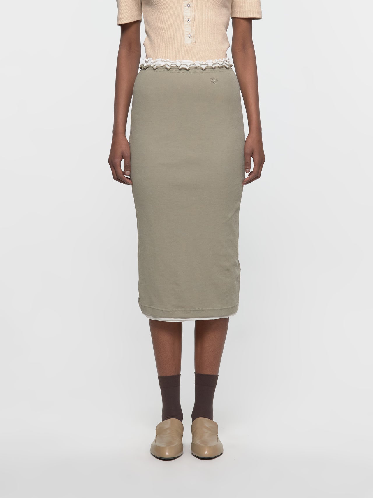 Set of Three Midi Skirts in Olive