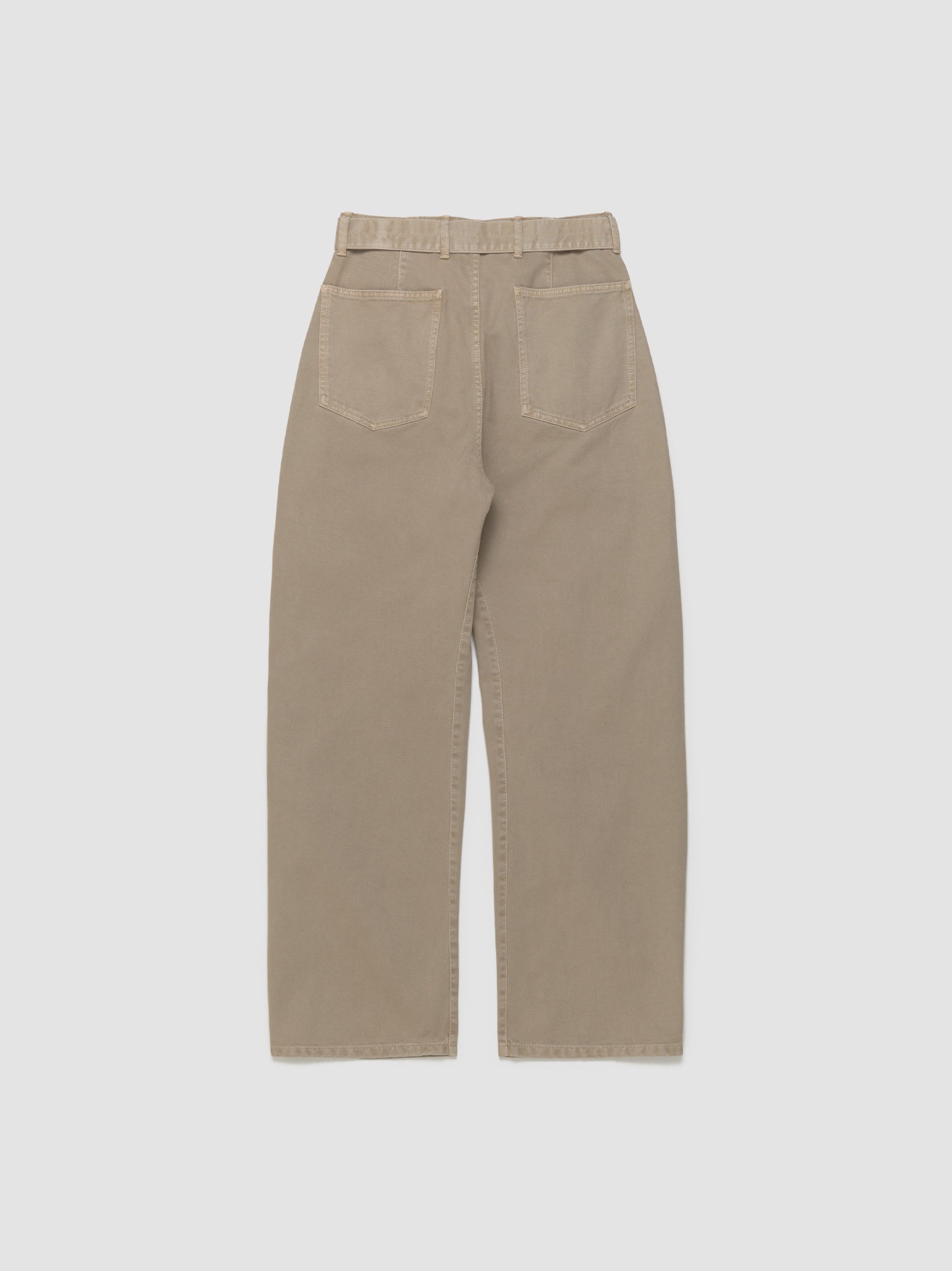 Twisted Belted Pants in Natural Beige