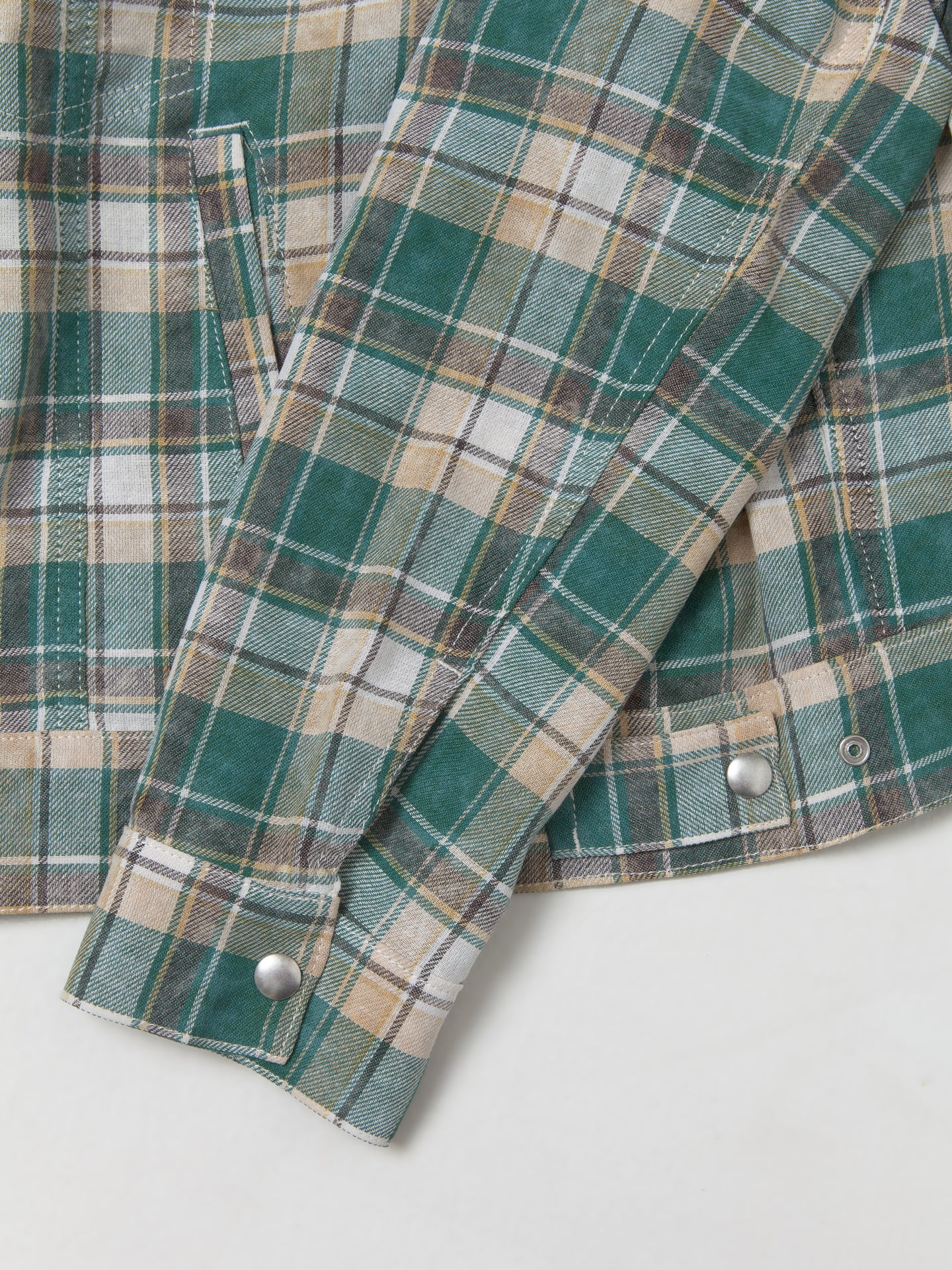 Terrence Shirt Jacket in Green Check