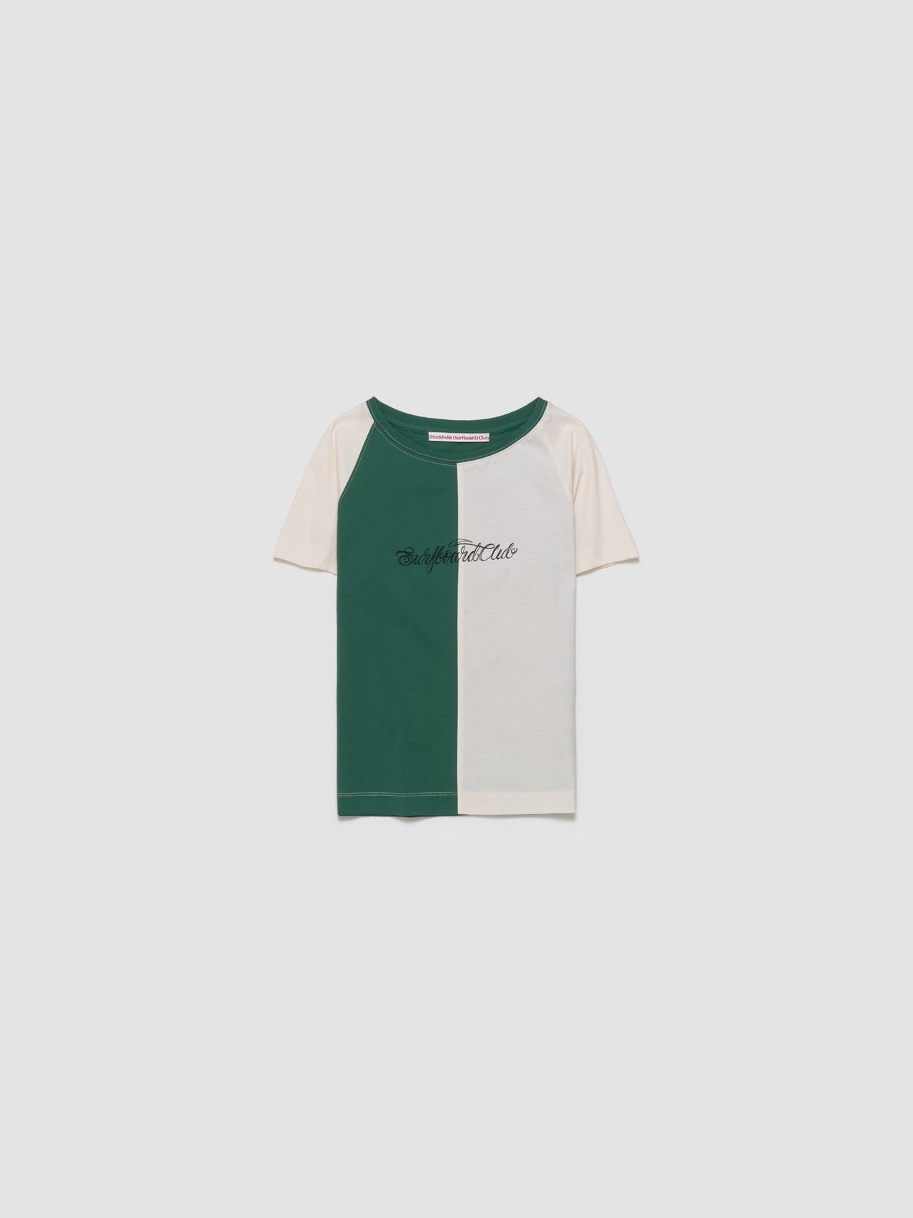 Mini Cap Raglan T-Shirt in Green & White