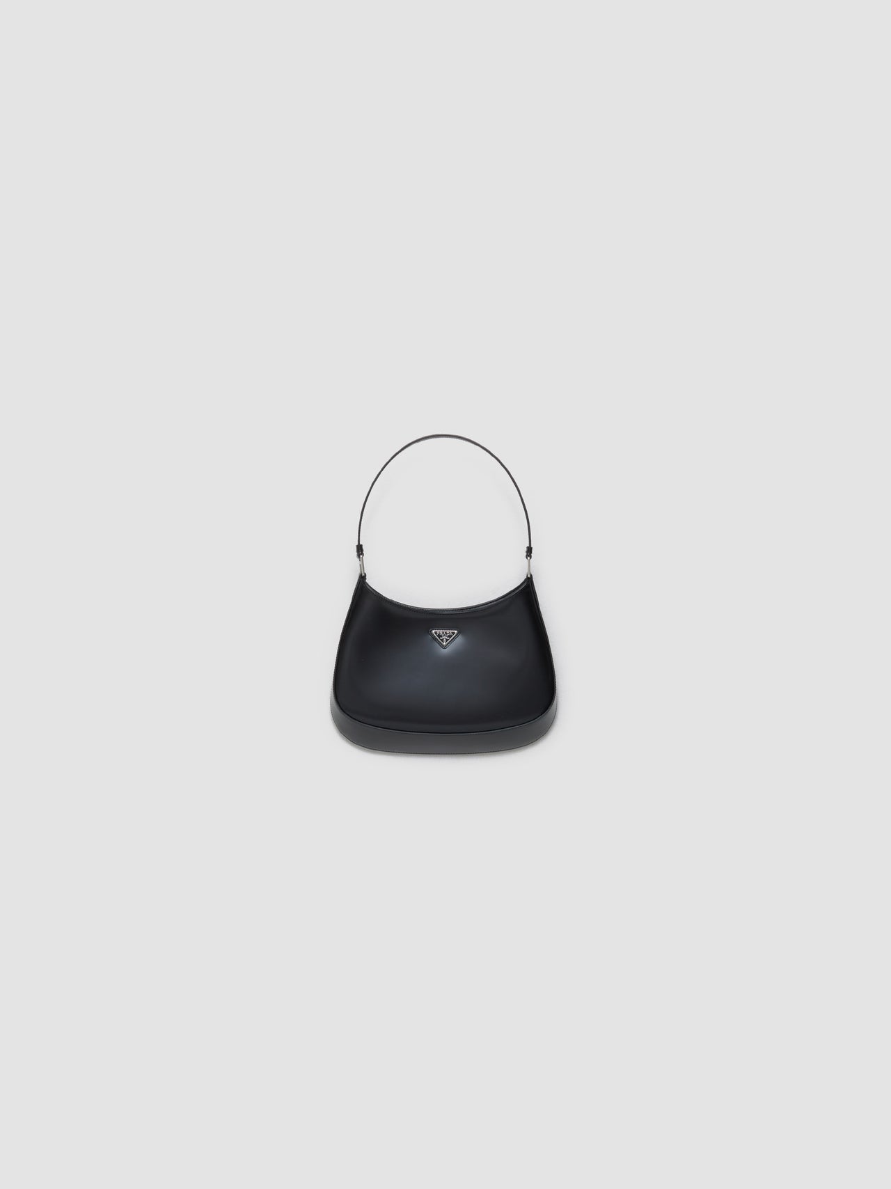 Cleo Brushed Leather Shoulder Bag in Black