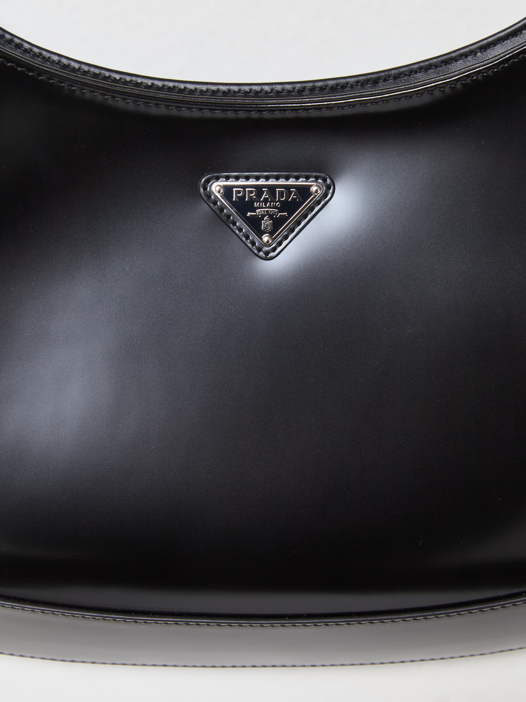 Cleo Brushed Leather Shoulder Bag in Black