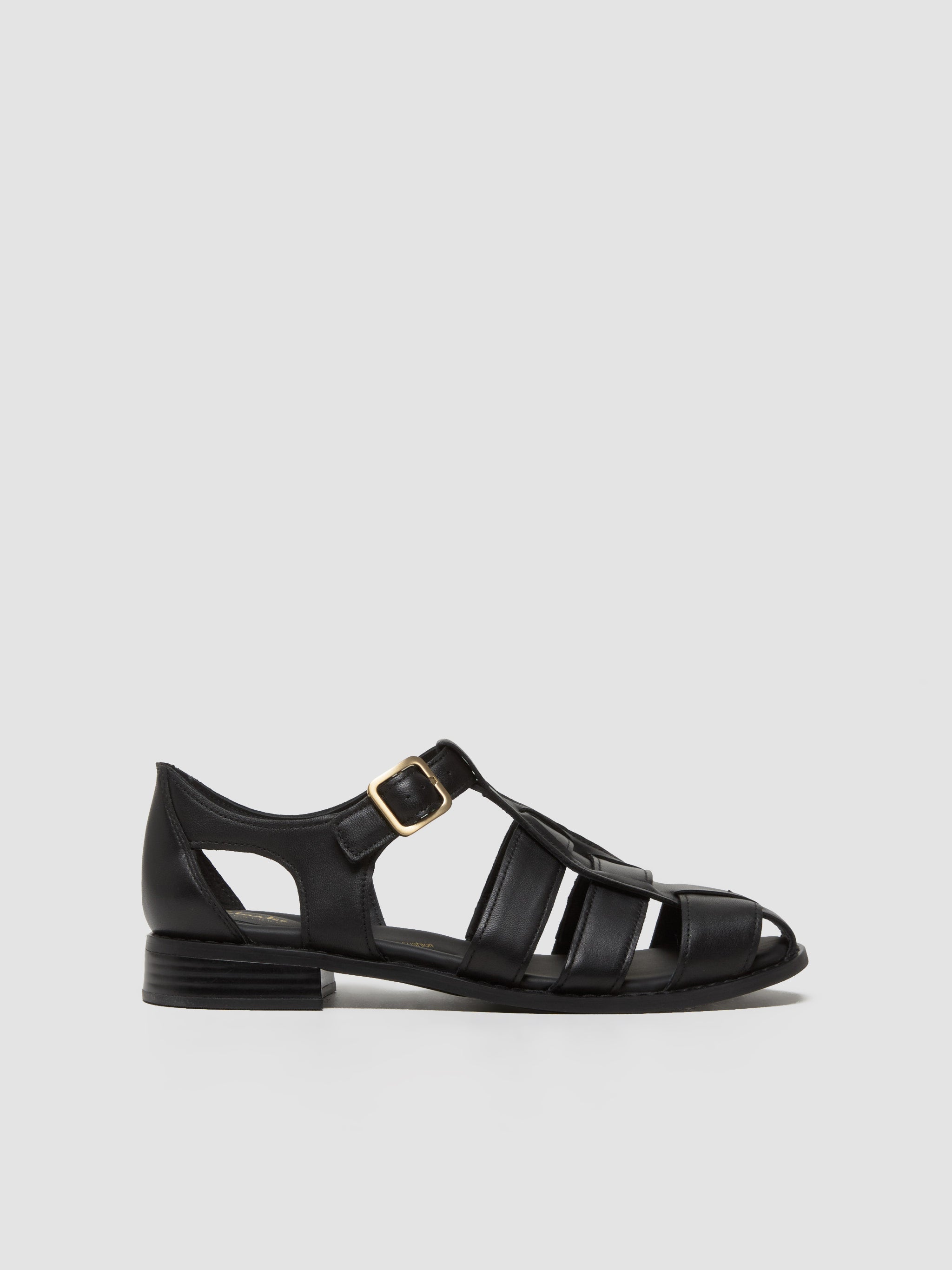 Hana Sun Shoes in Black Leather