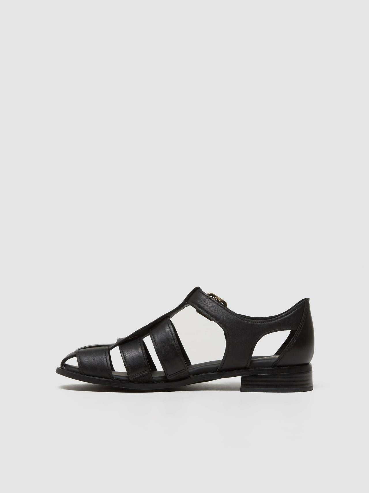 Hana Sun Shoes in Black Leather