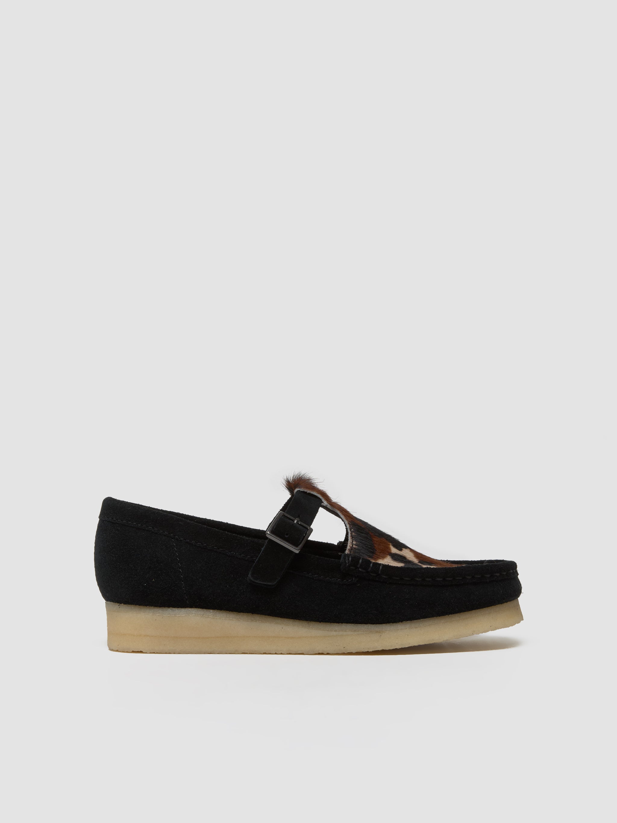 Wallabee T Bar Shoes in Black Interest