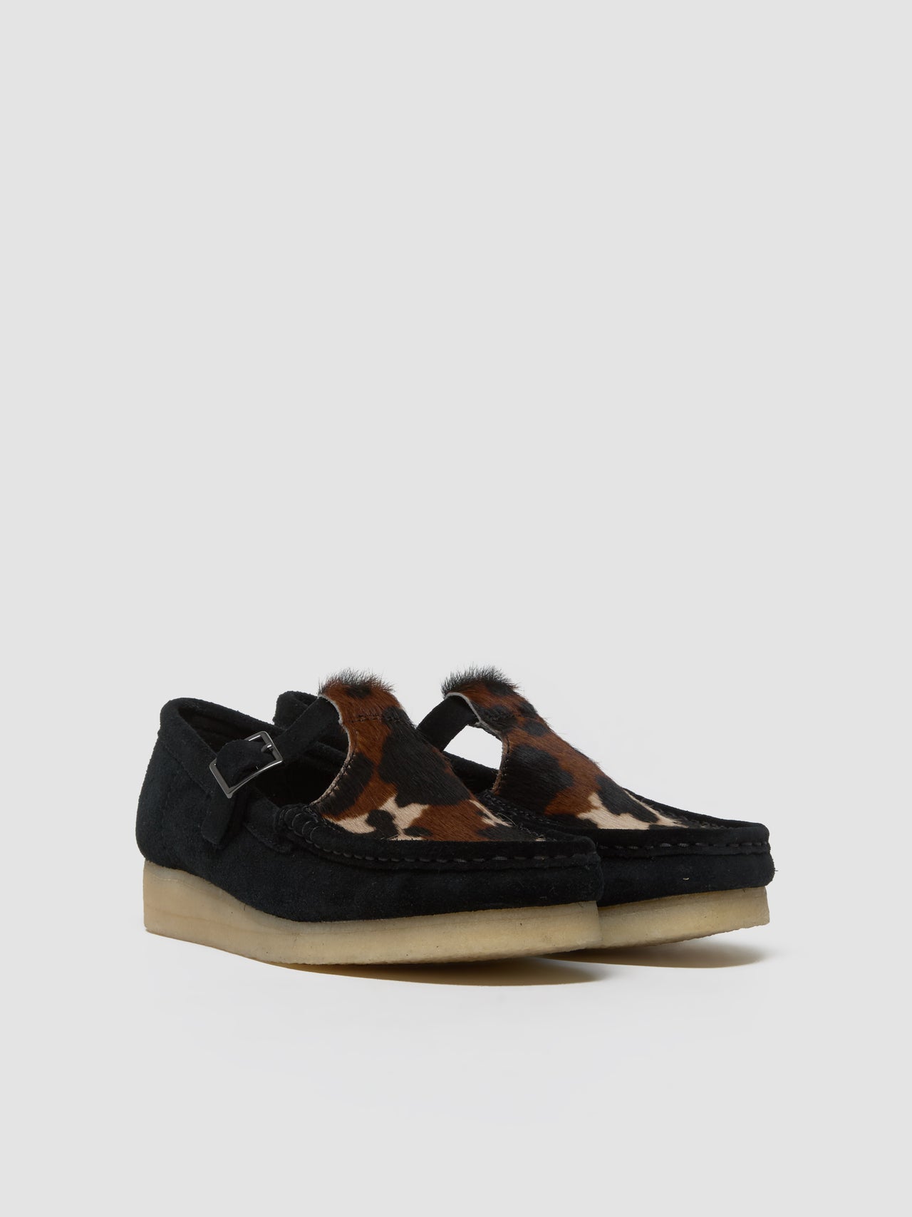 Wallabee T Bar Shoes in Black Interest