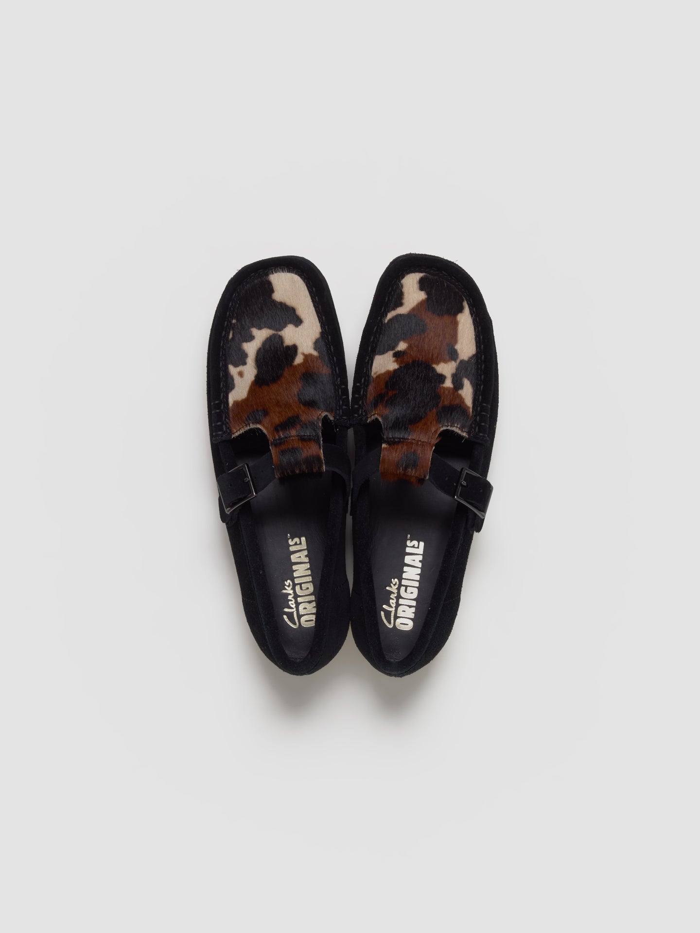 Wallabee T Bar Shoes in Black Interest