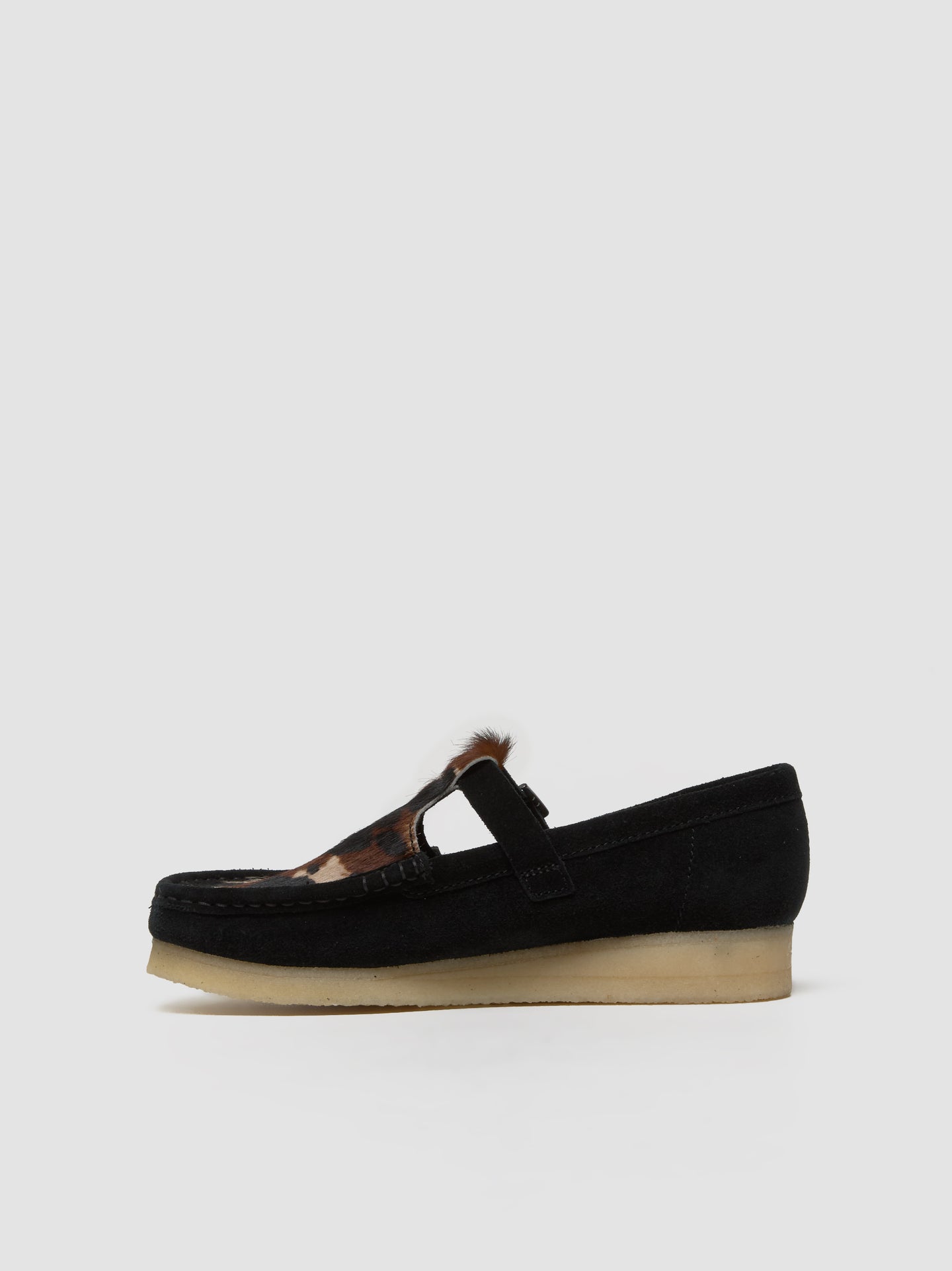 Wallabee T Bar Shoes in Black Interest