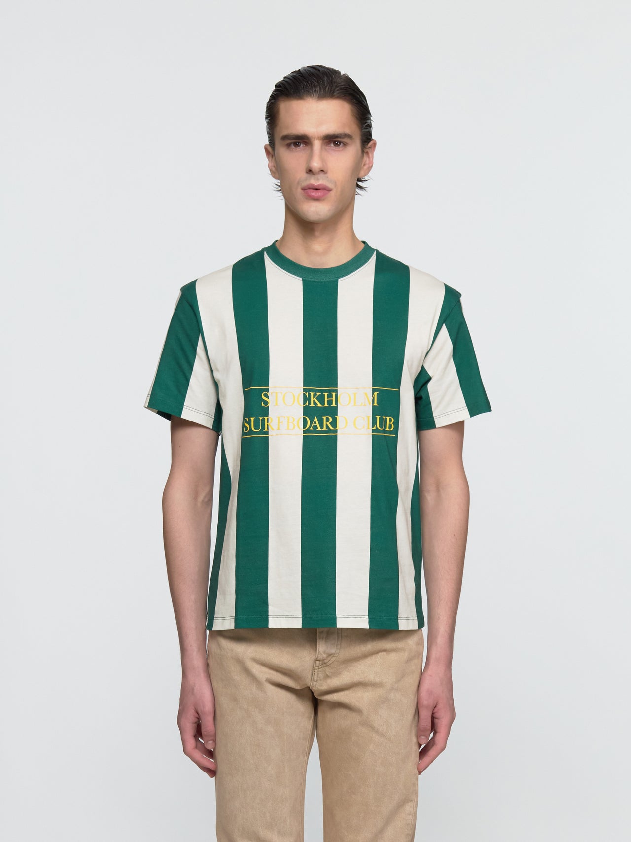 Box Stripe T-Shirt in Green & White