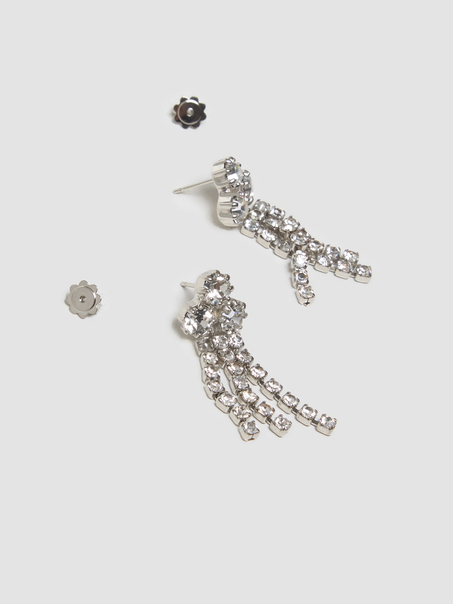 Crystal Earrings in Silver