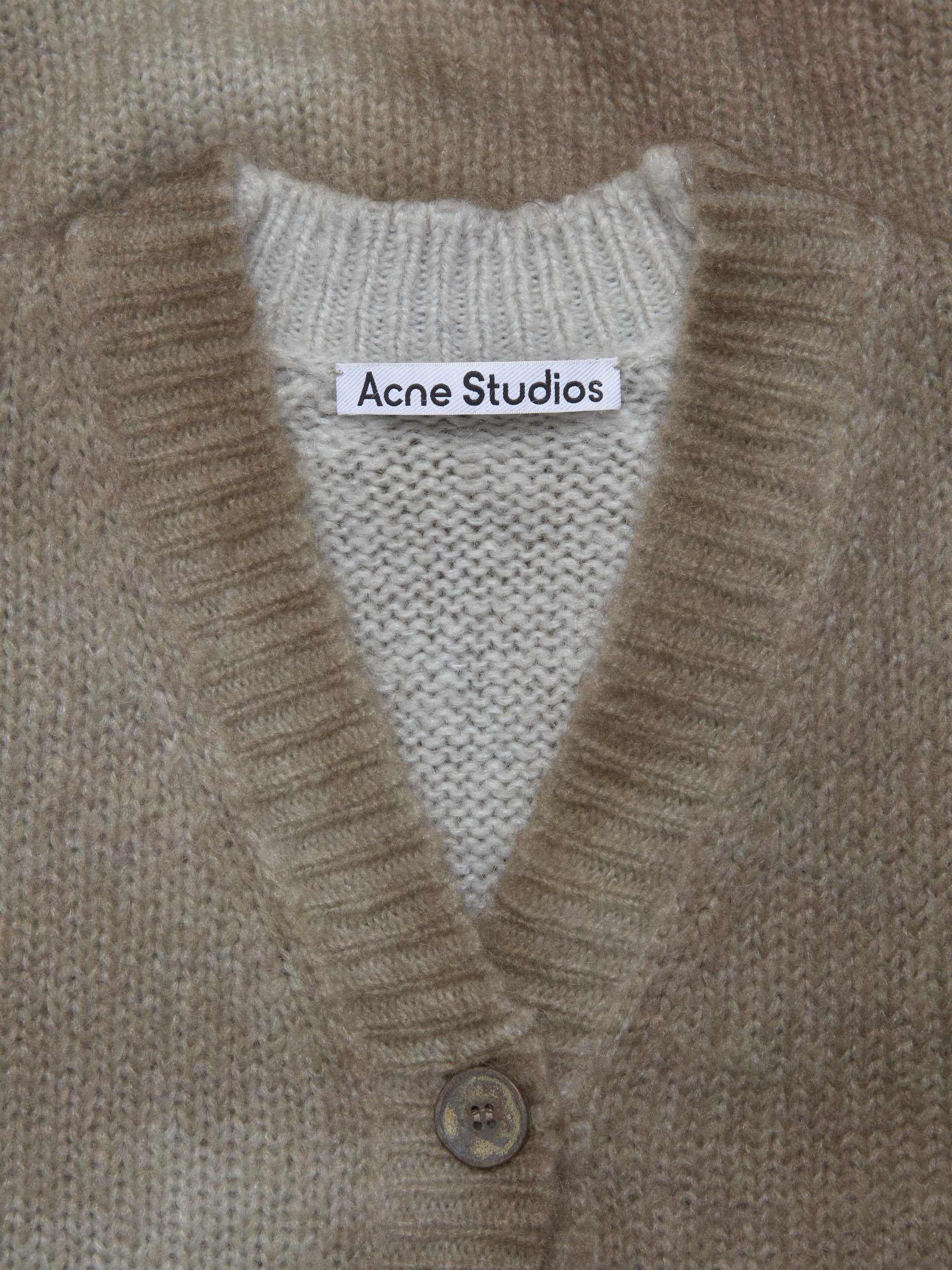 Cardigan with Sprayed Finish in Mushroom Beige