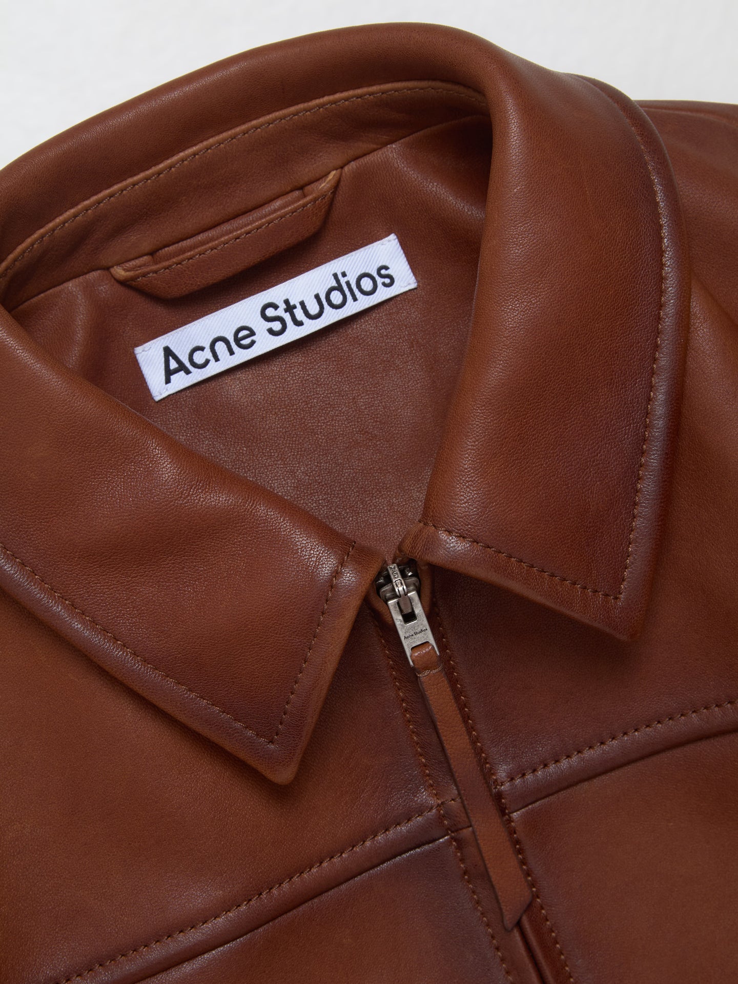 Leather Jacket in Tobacco Brown