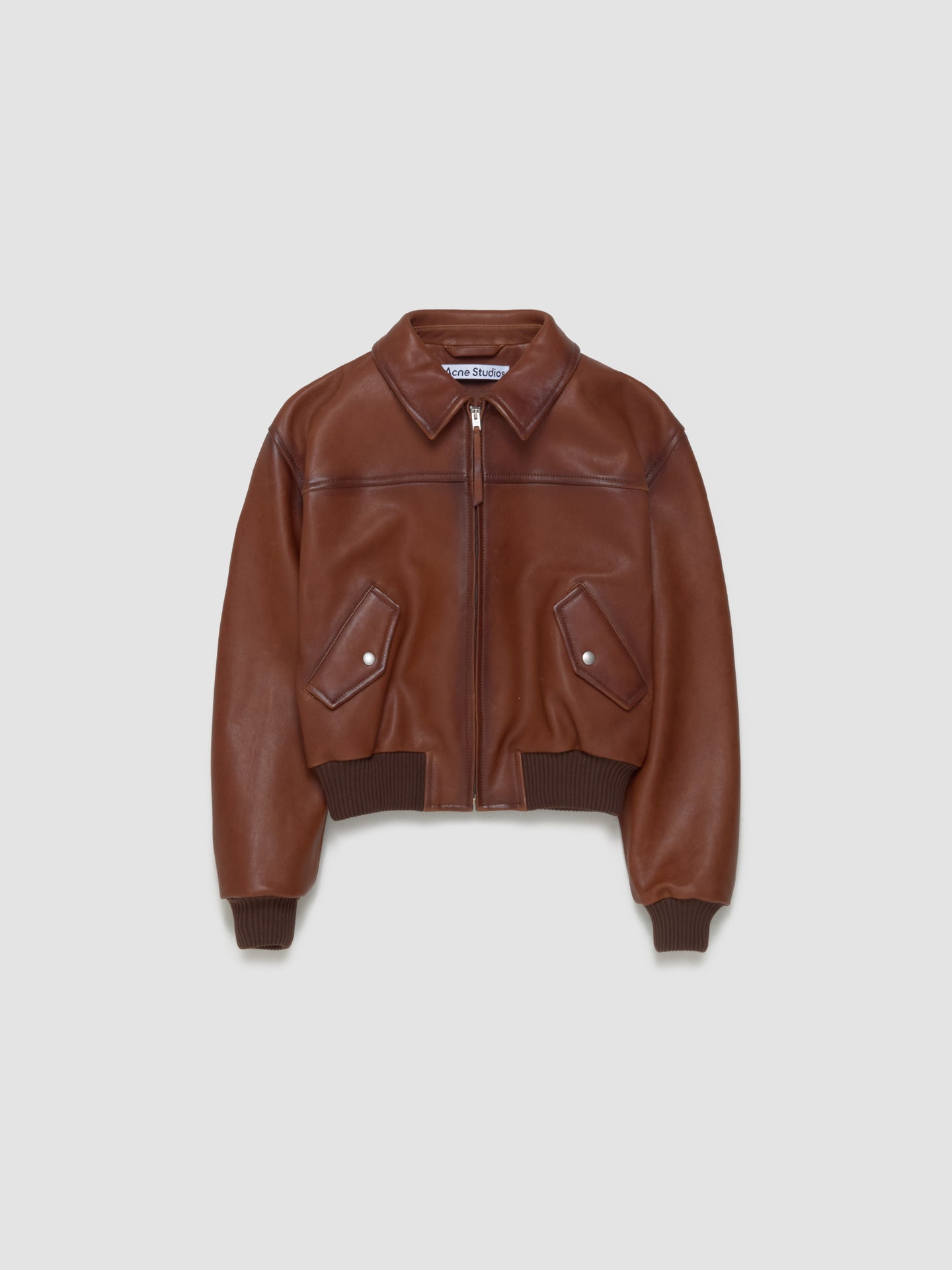 Leather Jacket in Tobacco Brown