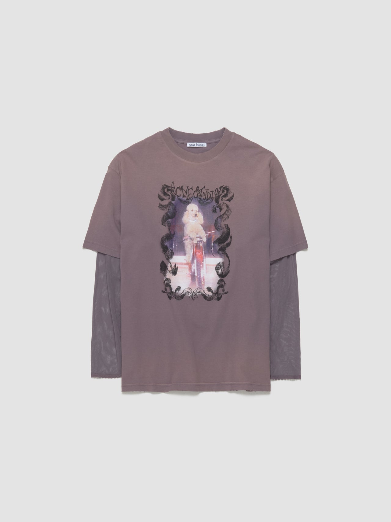 Layered Print T-Shirt in Dark Mauve