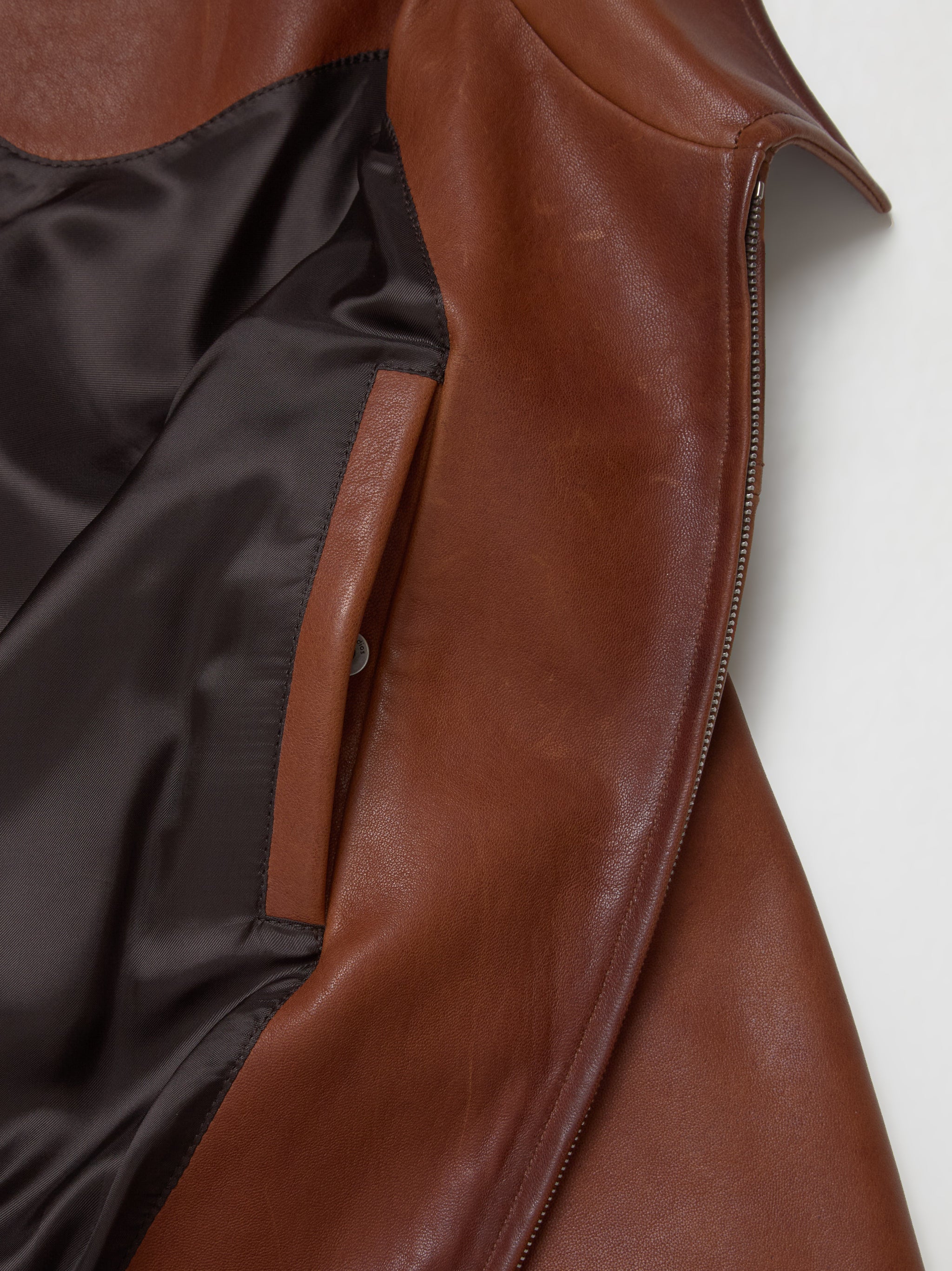 Leather Jacket in Tobacco Brown