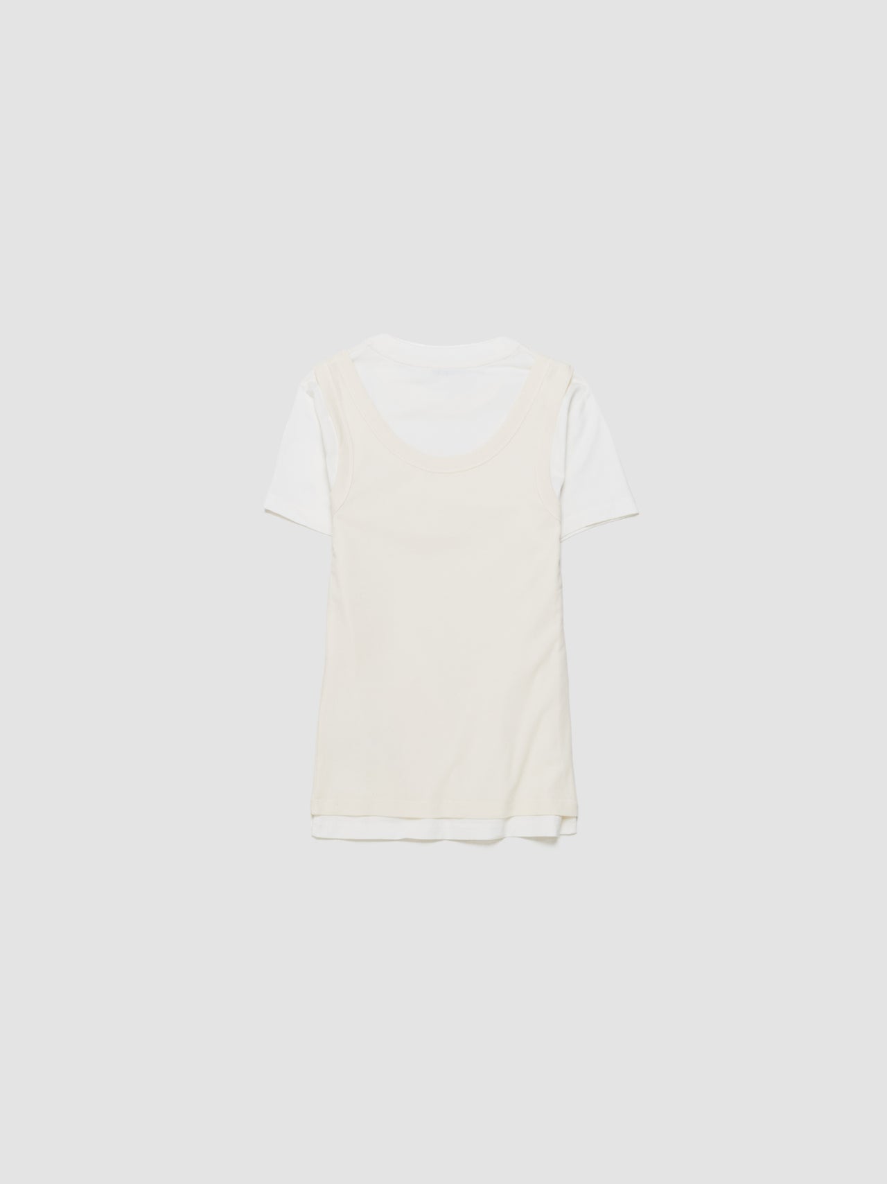 Layered T-Shirt in Off White