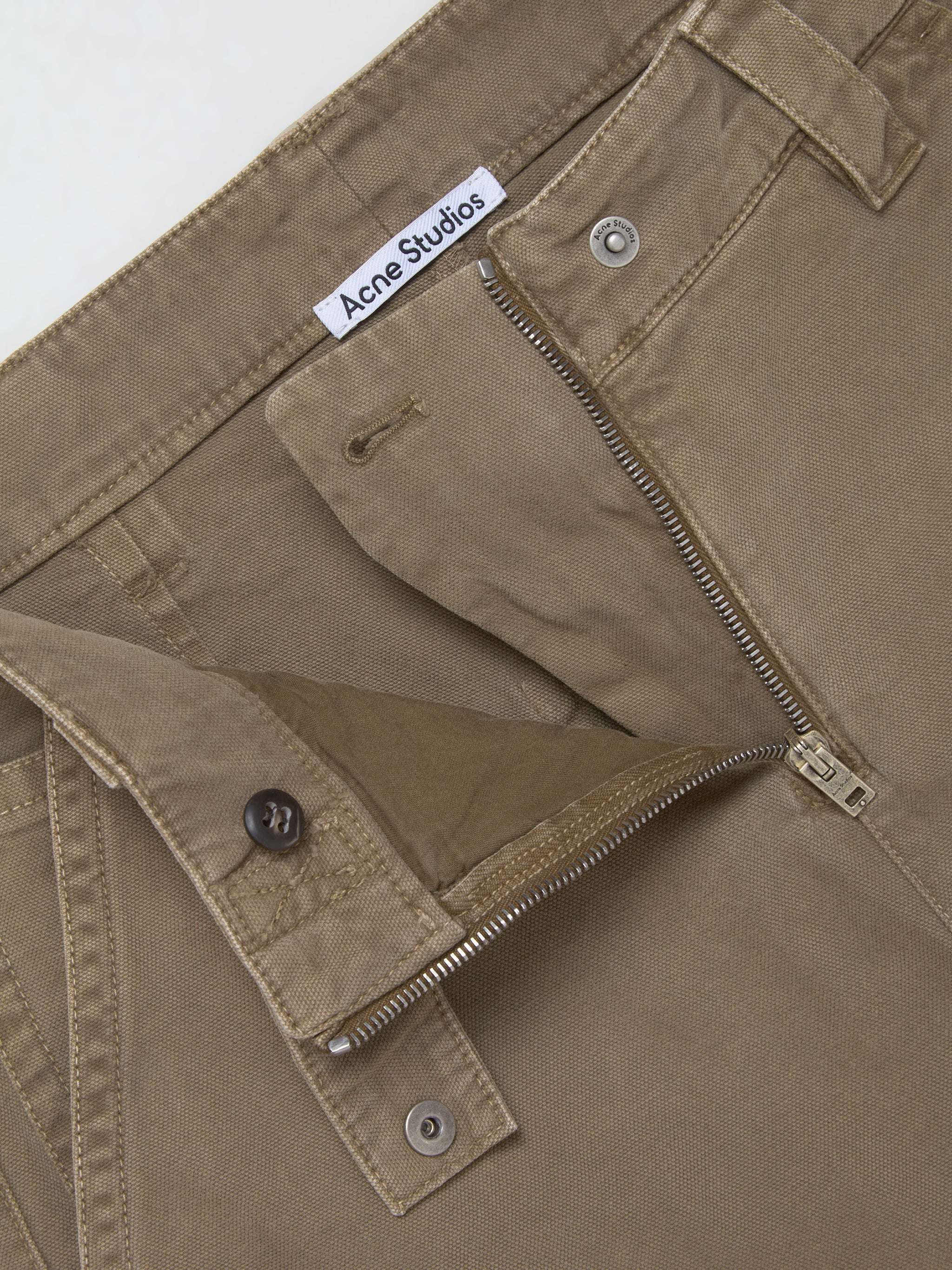 Cargo Trousers in Washed Beige