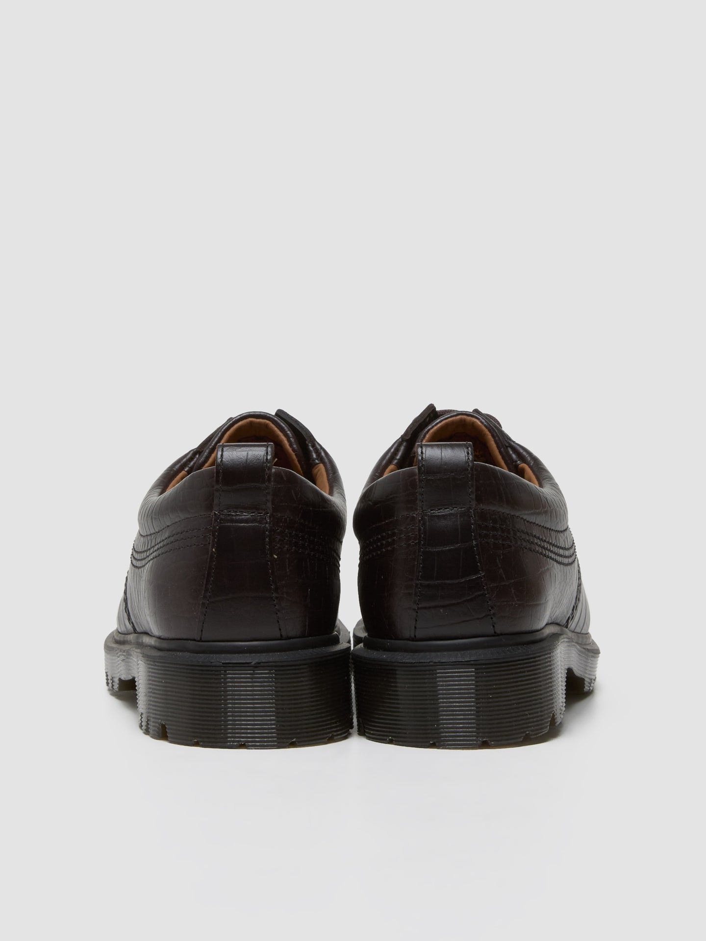 Lowell Shoes in Crocodile Analine Brown