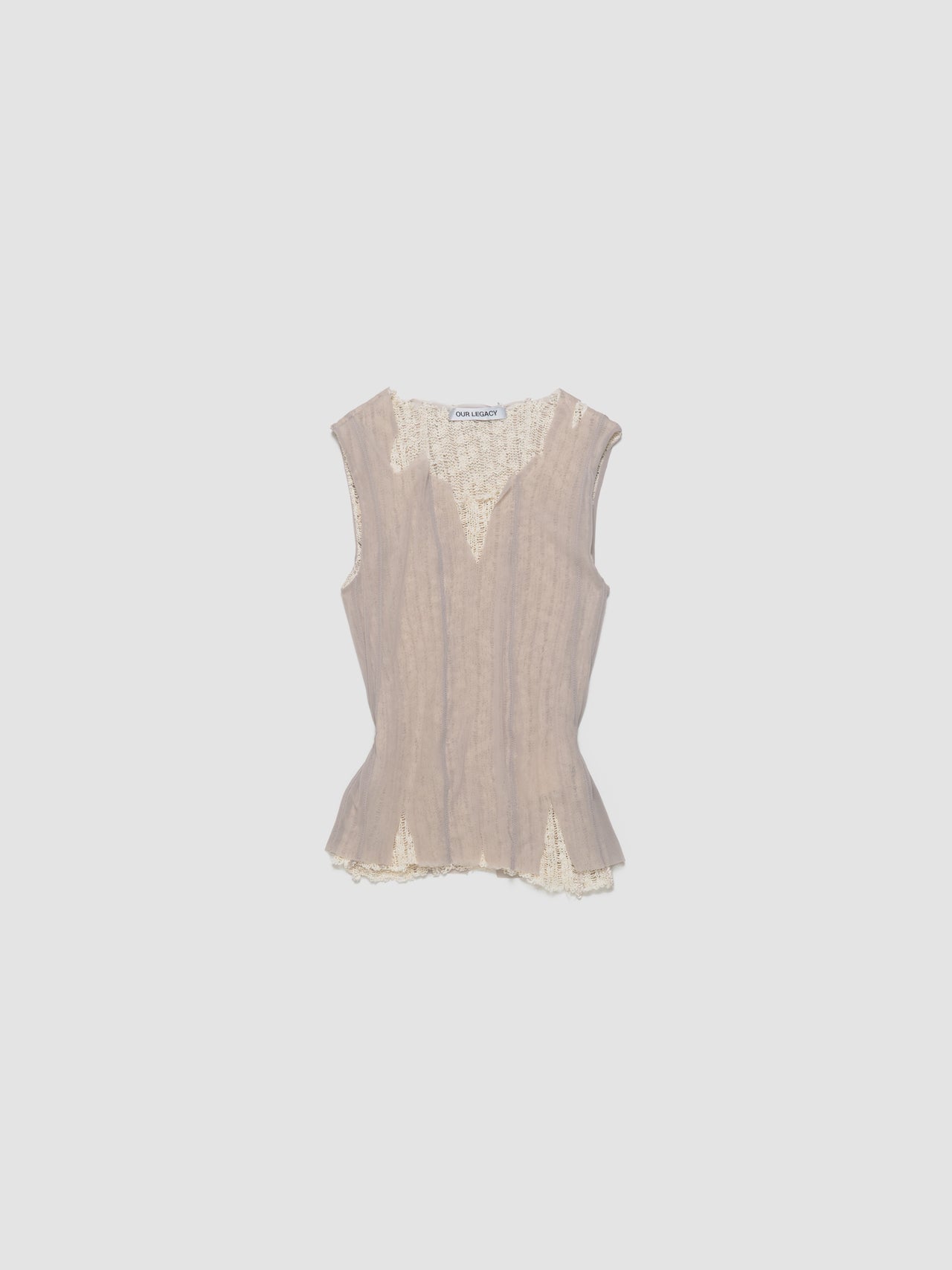 Ragged Vest in Taupe