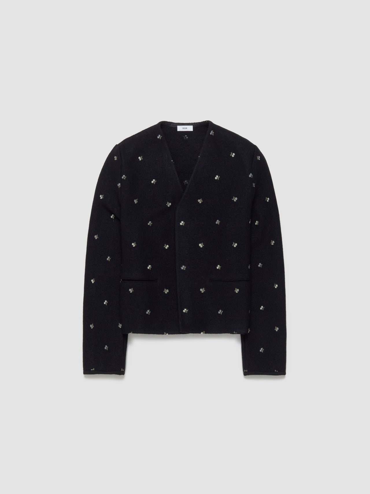 Walker Crop Cardigan in Black Flowers