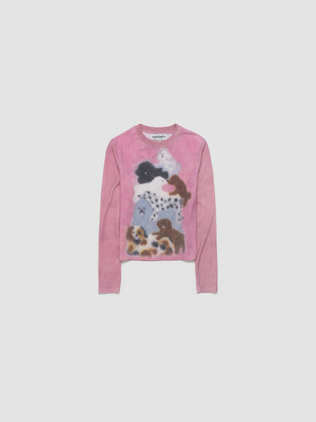 トップス Carne Bollente Doggy Decadence t-shirt Carne Bollente - Doggy Decadence Long Sleeve Top in Allover