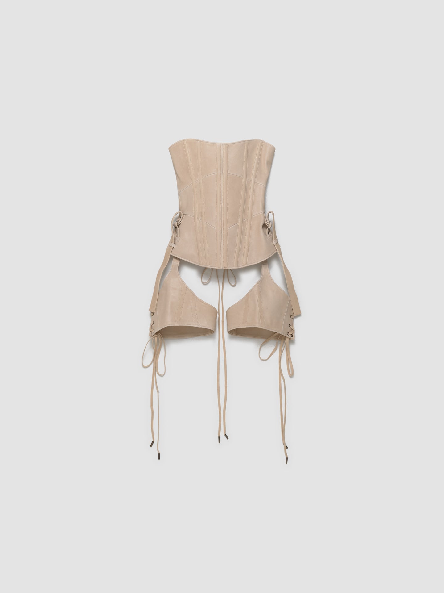 Veil Leather Corset in Ecru