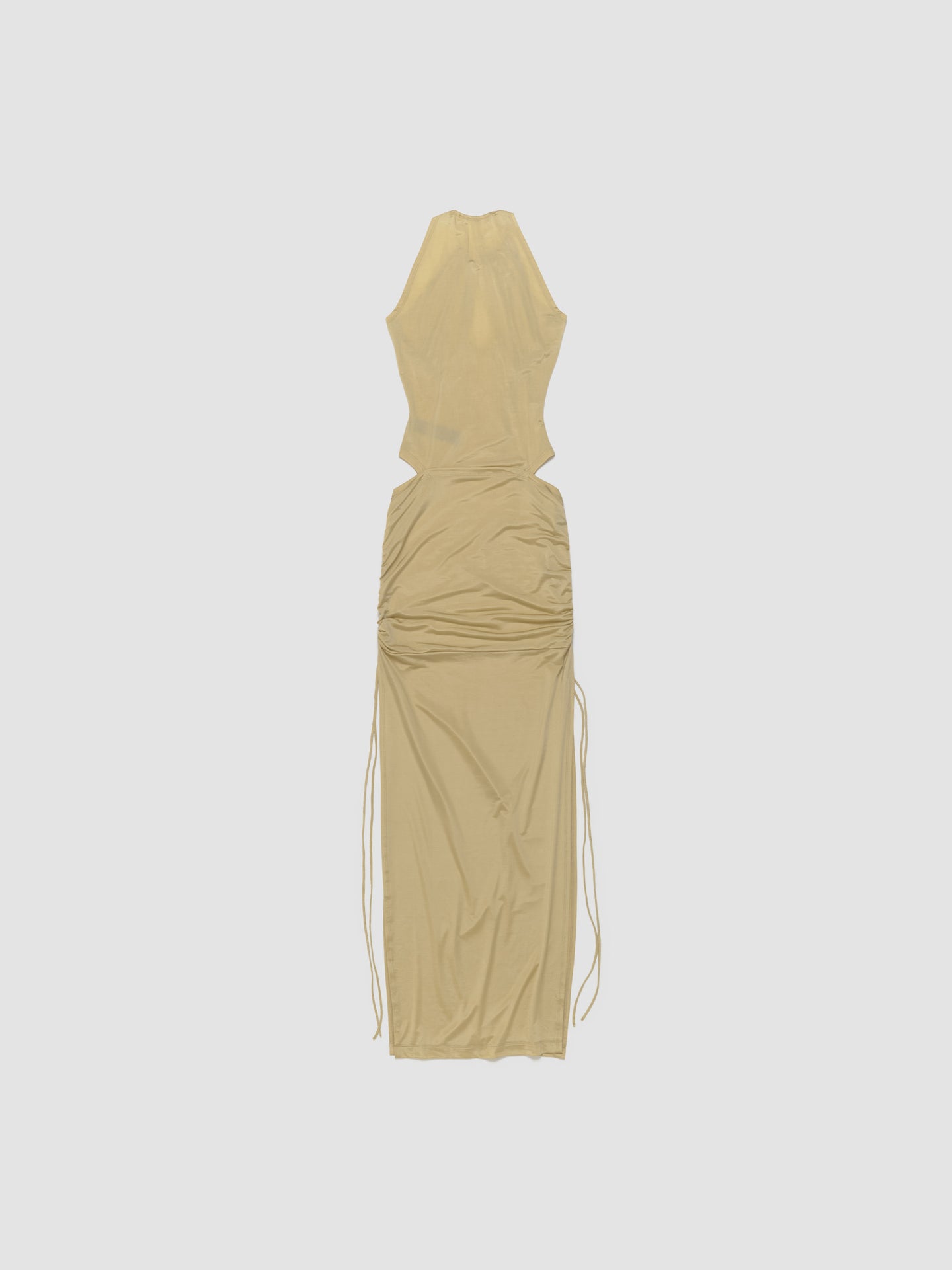 CU Dress with Tie Details in Pale Olive