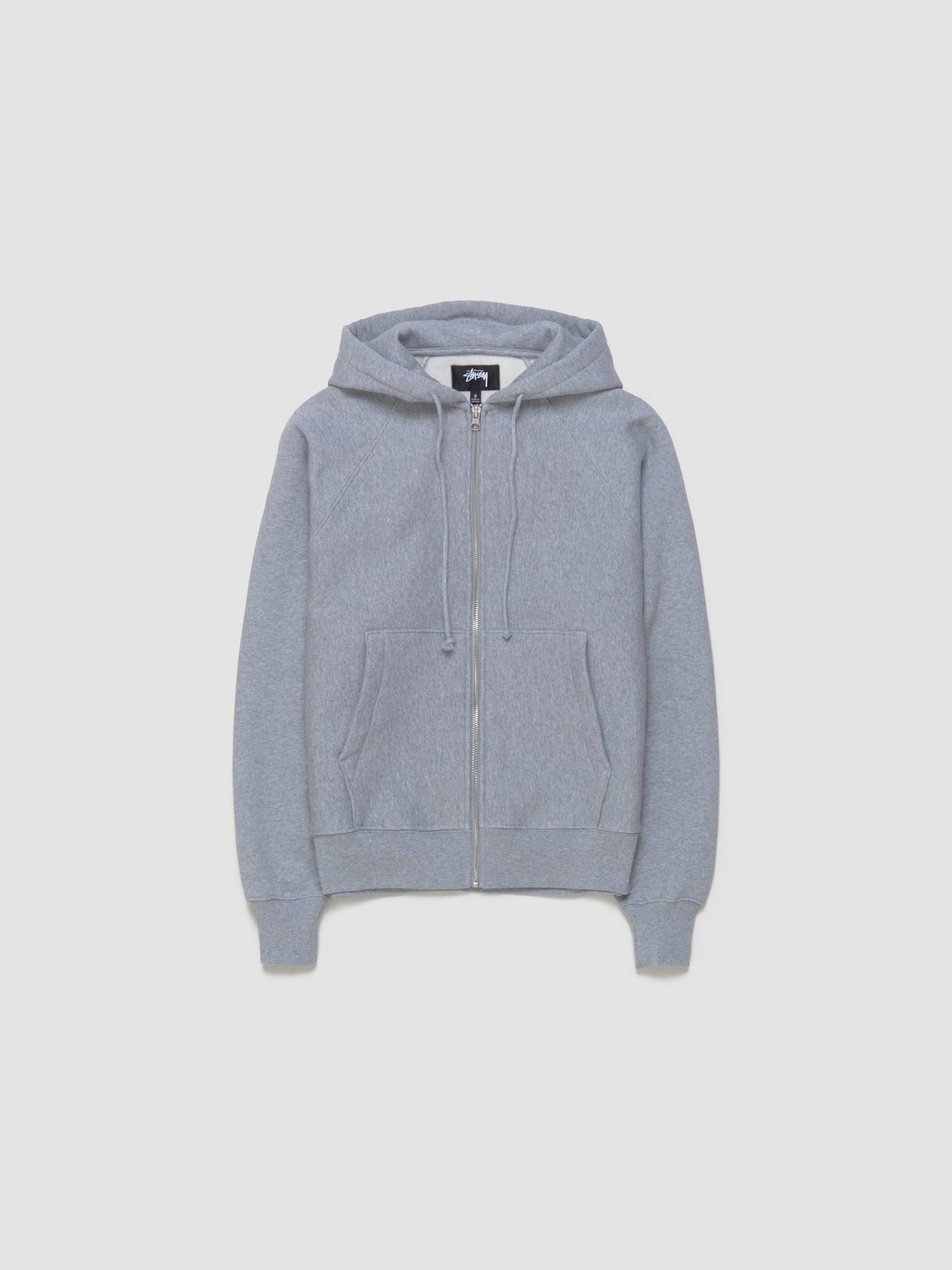 Raglan Zip Hoodie in Grey Heather