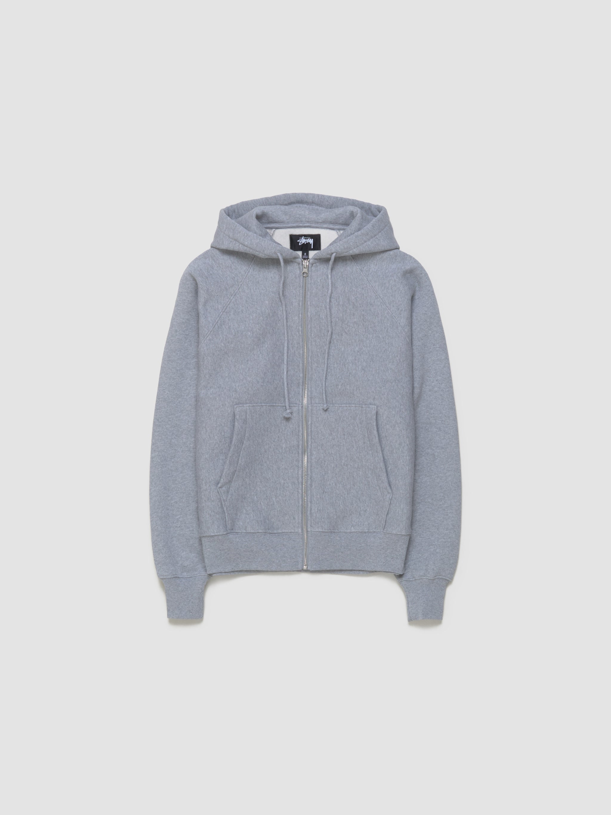 Raglan Zip Hoodie in Grey Heather