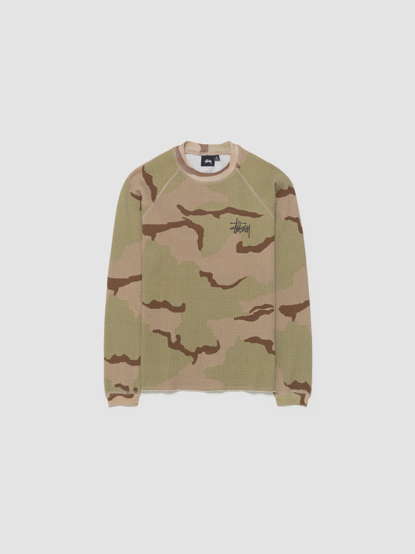 Raglan Thermal Basic Sweatshirt in Sand Camo