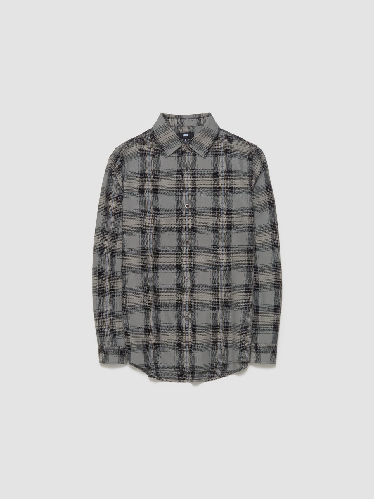 Motif Plaid Shirt in Grey